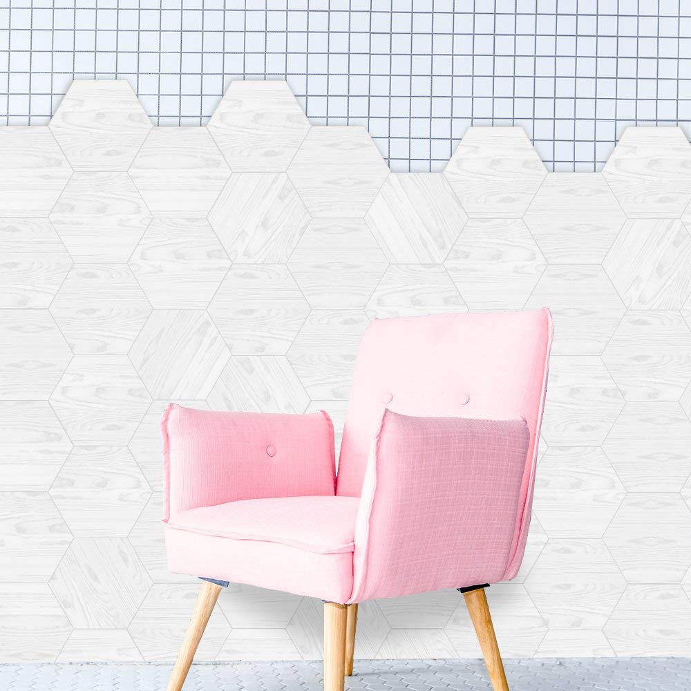 10 Pcs Hexagon Non-Slip Vinyl Floor Sticker For Home Decor, Peel And Stick Self-Adhesive Wallpaper Sticker For Living Room Kitch