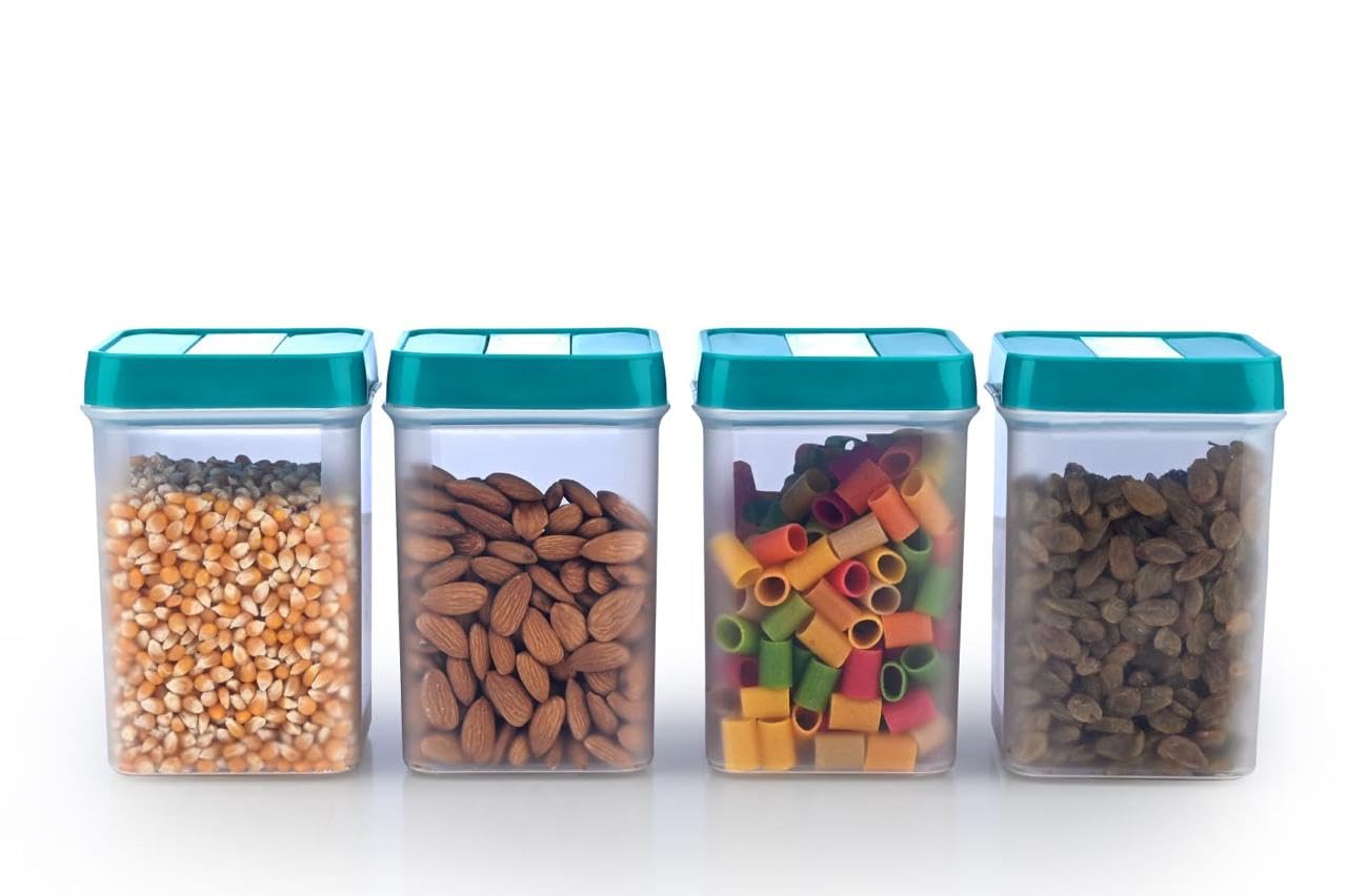 Shoperd 4 Pcs Plastic Storage Containers For Kitchen Airtight Container And Jar For Kitchen & Pantry Organizer, Kitchen Accessor