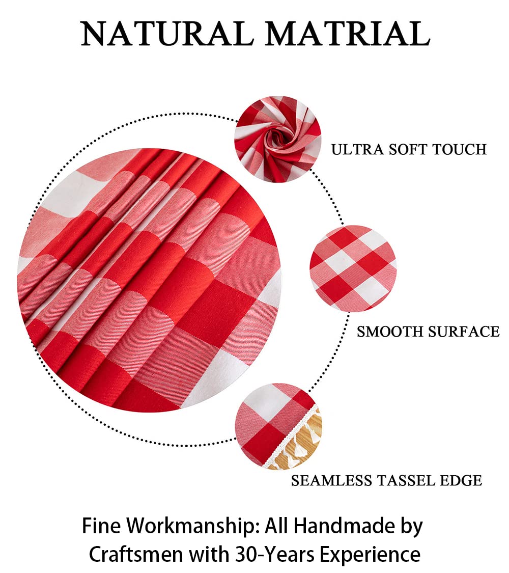 Buffalo Check Table Runner 13 ' 'X108 ' ' Red And White Cotton Checkered Table Runner Buffalo Plaid Table Cover For Family Dinne