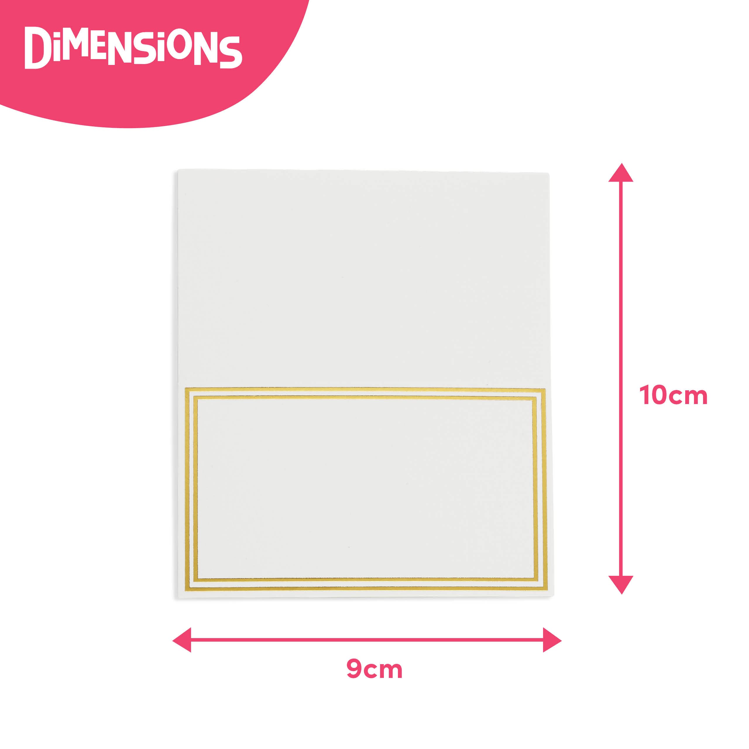 THE TWIDDLERS 200 Name Place Cards for Wedding Table Setting 3.5'' x 2'' Inch  White Blank Tent Name Cards with Gold Foil Border for Banquet  Reserved Seating  Dinner Parties