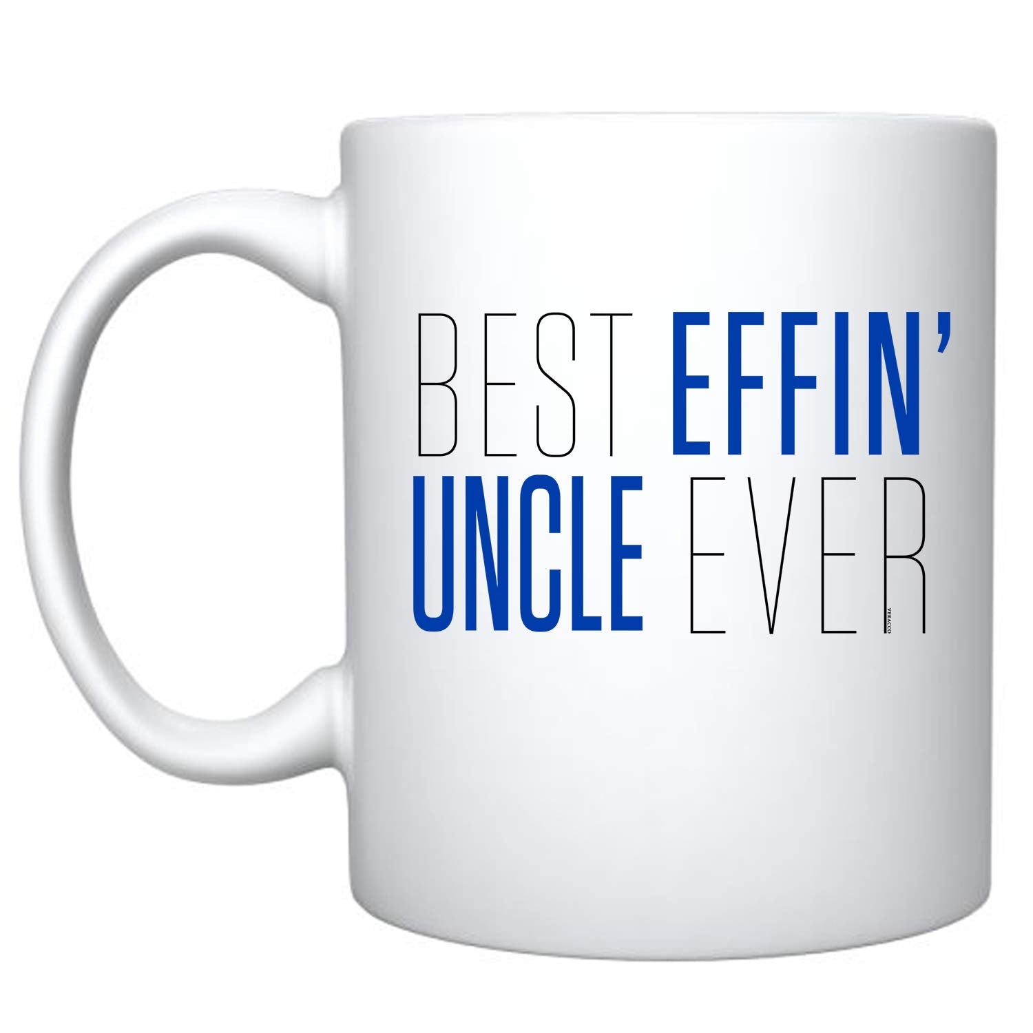 Veracco Best Effin ' Uncle Ever - White Ceramic Coffee Mug Tea Cup Funny Birthday Gifts For Him (White, Ceramic)