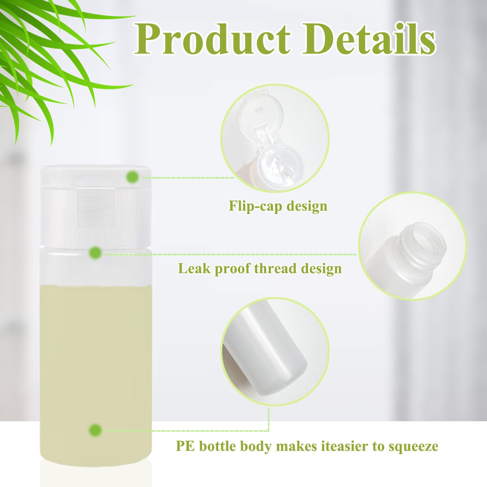 Dnsen Travel Bottles For Toiletries Tsa Approved 1Oz Leakproof Squeezable Plastic Empty Travel Size Bottles Refillable Liquid Co