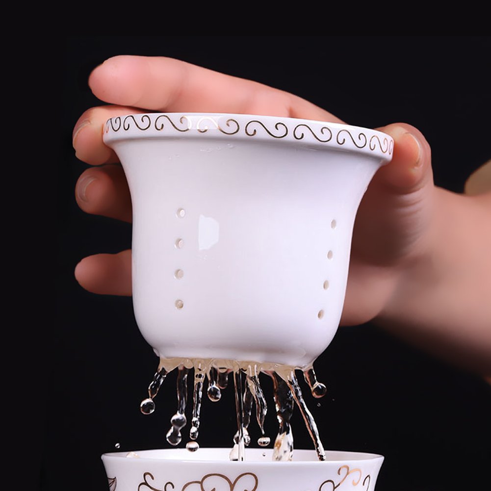 Tea Talent Porcelain Tea Cup With Infuser Lid And Saucer Sets - Chinese Jingdezhen Ceramics Coffee Mug Teacup Loose Leaf Tea Bre