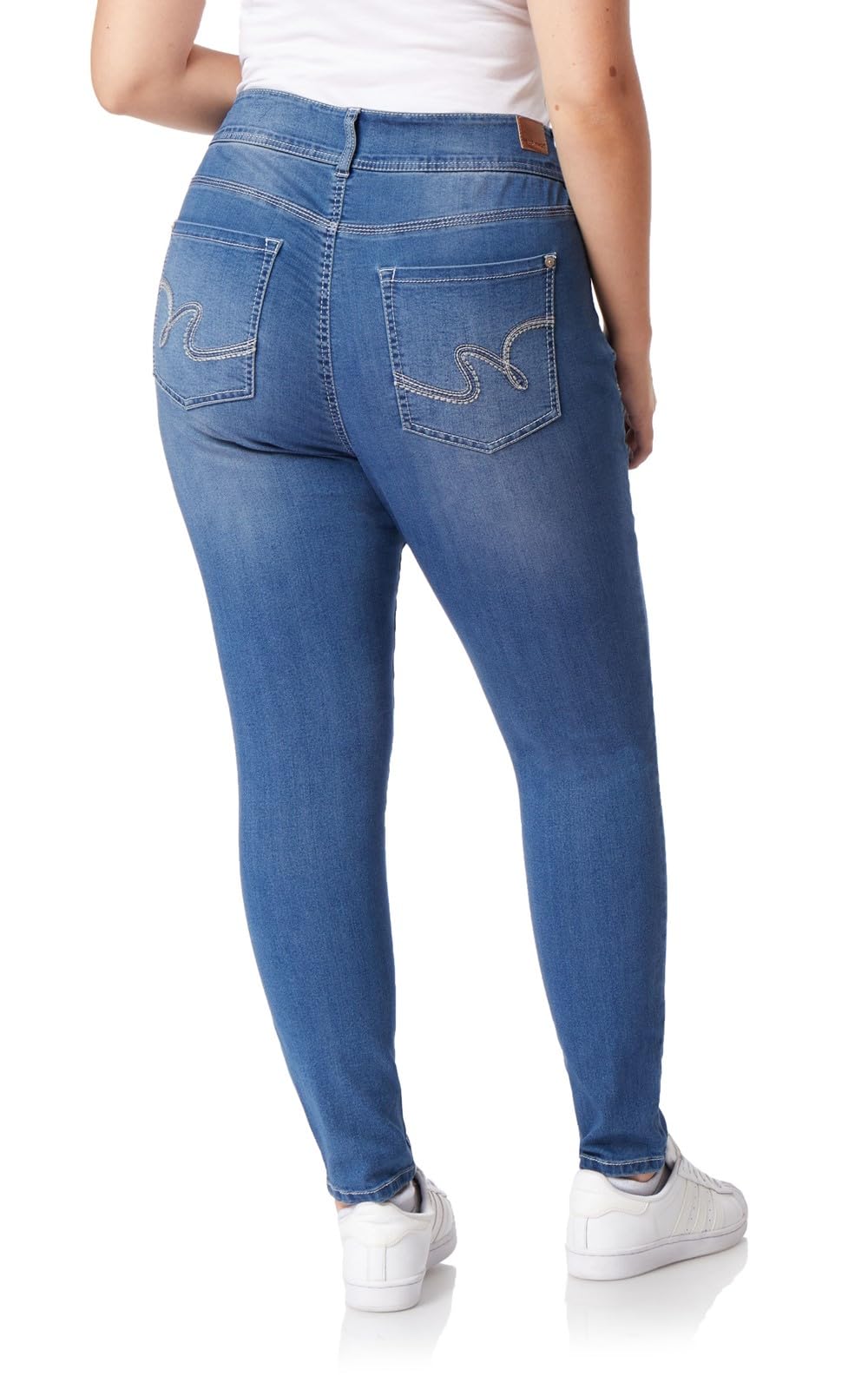 Wallflower Womens Ultra Skinny Mid-Rise Insta Soft Juniors Jeans (Standard And Plus), Florence, 14 Plus