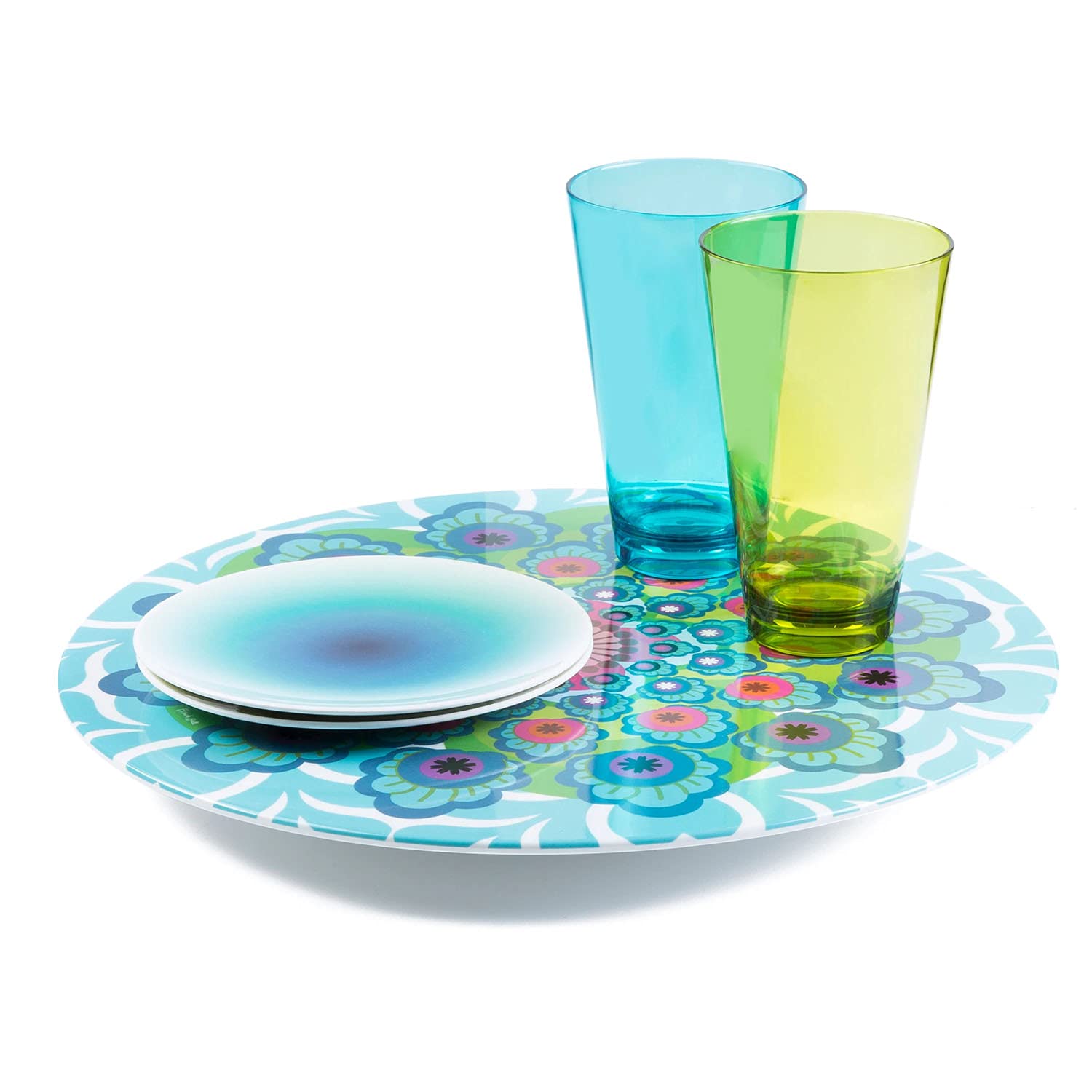 French Bull Lazy Susan Round Rotating Melamine Kitchen Pantry Cabinet Tableware Organizer-Platter, Turntable, Serving, 15-Inch,