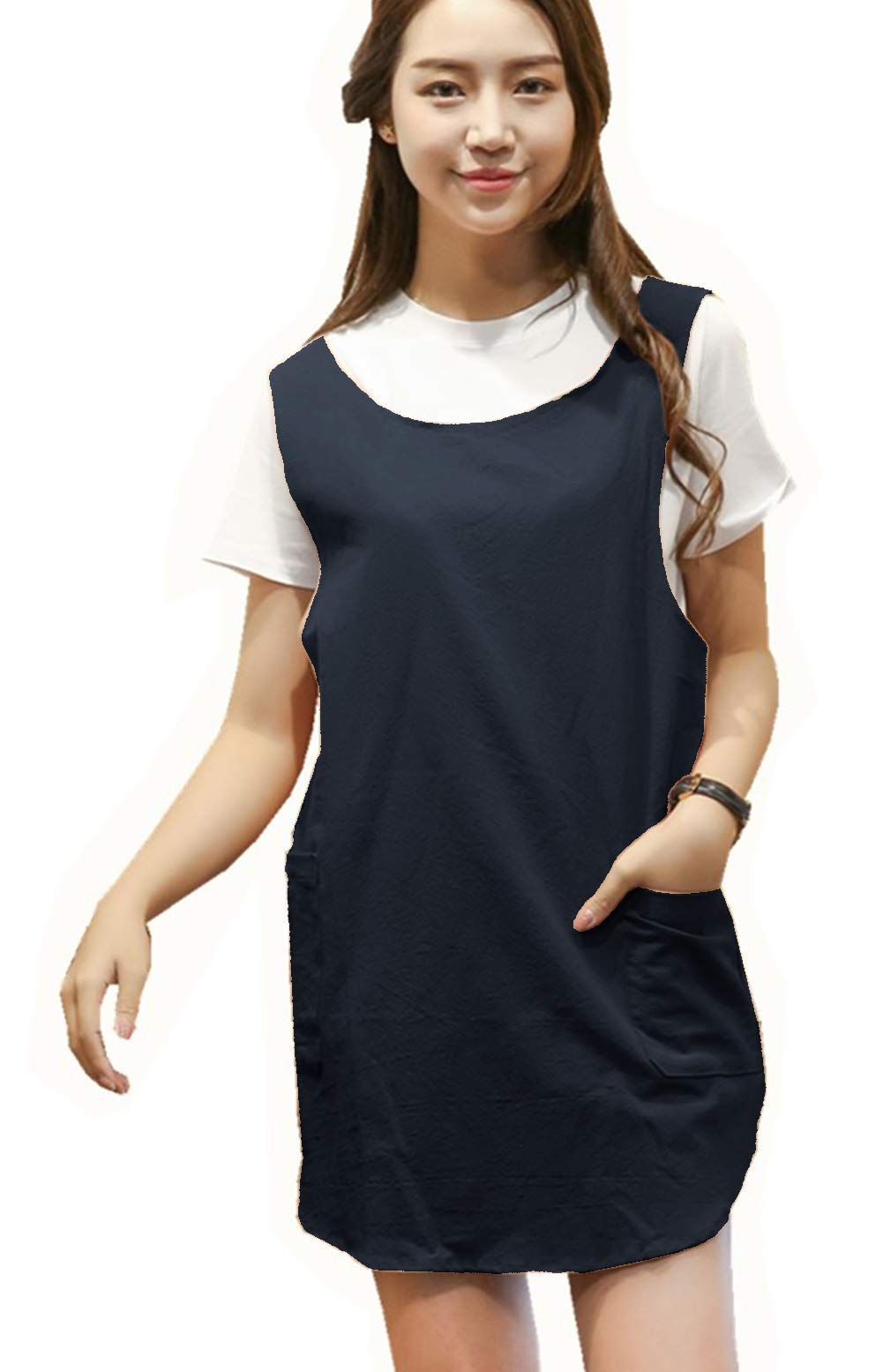 Bbybbs Cotton Linen Aprons Halter Cross Bandage Shortened Design Japanese Round Skirt