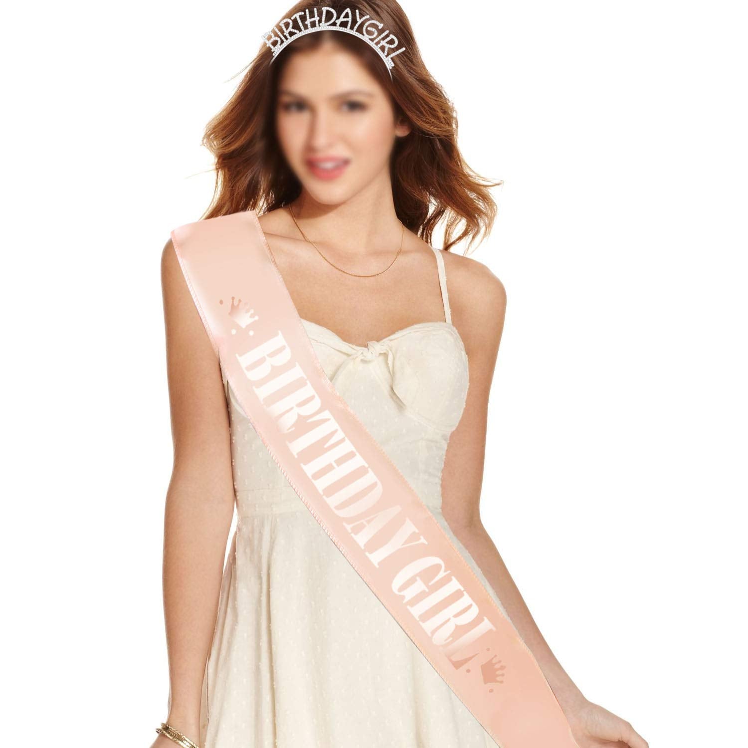 Howaf Rose Gold 21St Birthday Sash Party Decoration Its My 21St Birthday Satin Sash And Tiara, 21 Birthday Rhinestone Crown Head