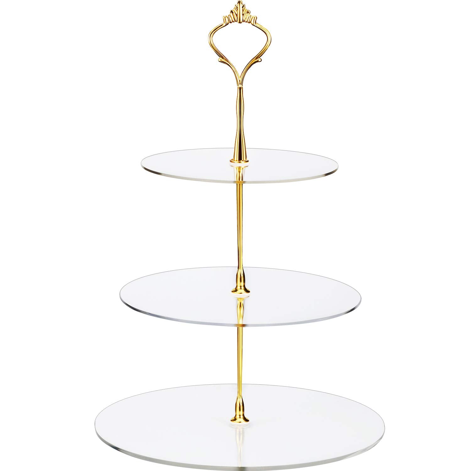 Boao 3 Tier Acrylic Round Cupcake Stand Dessert Tower Cupcake Cookies Display Stand for Wedding Birthday Party Baby Shower Treat