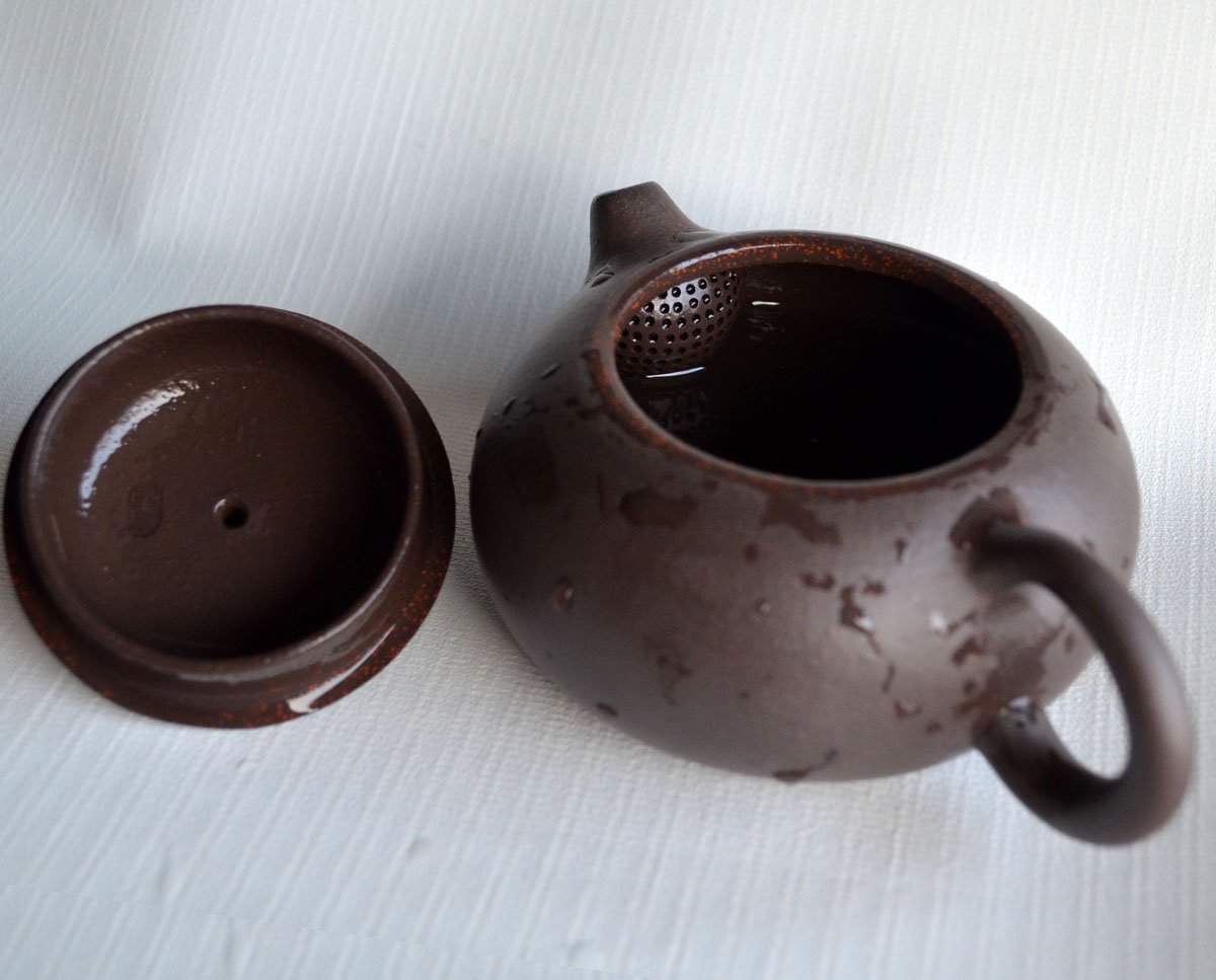 Teapot Chinese Gongfu Tea Clay Genuine Black Sand Heijingang Tea Xishi Pots (6.8Oz/200Cc)