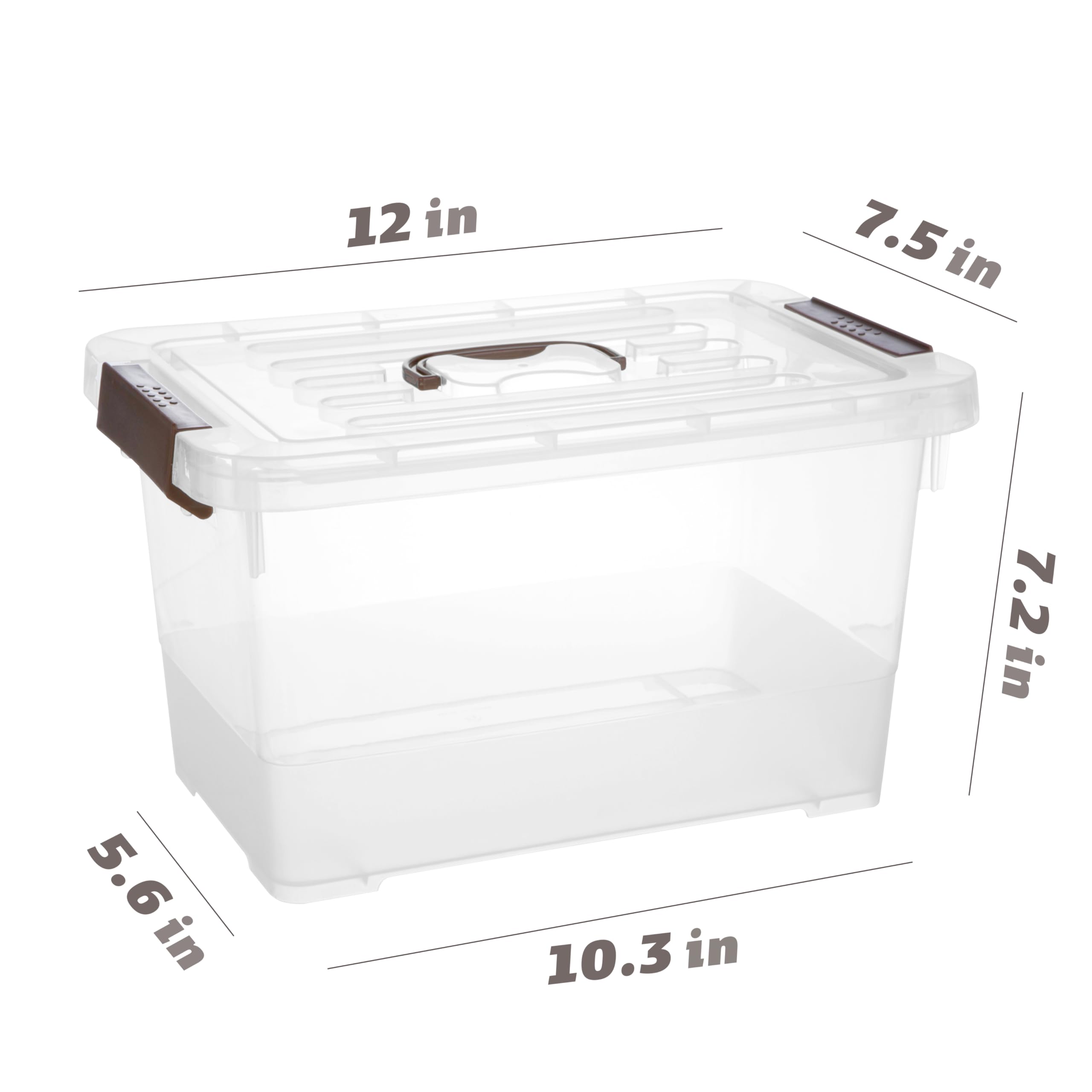 Yyxb 4 Pack-Plastic Storage Bins With Lids And Handle, Clear Plastic Latching Box For Storage, Stackable Storage Containers For