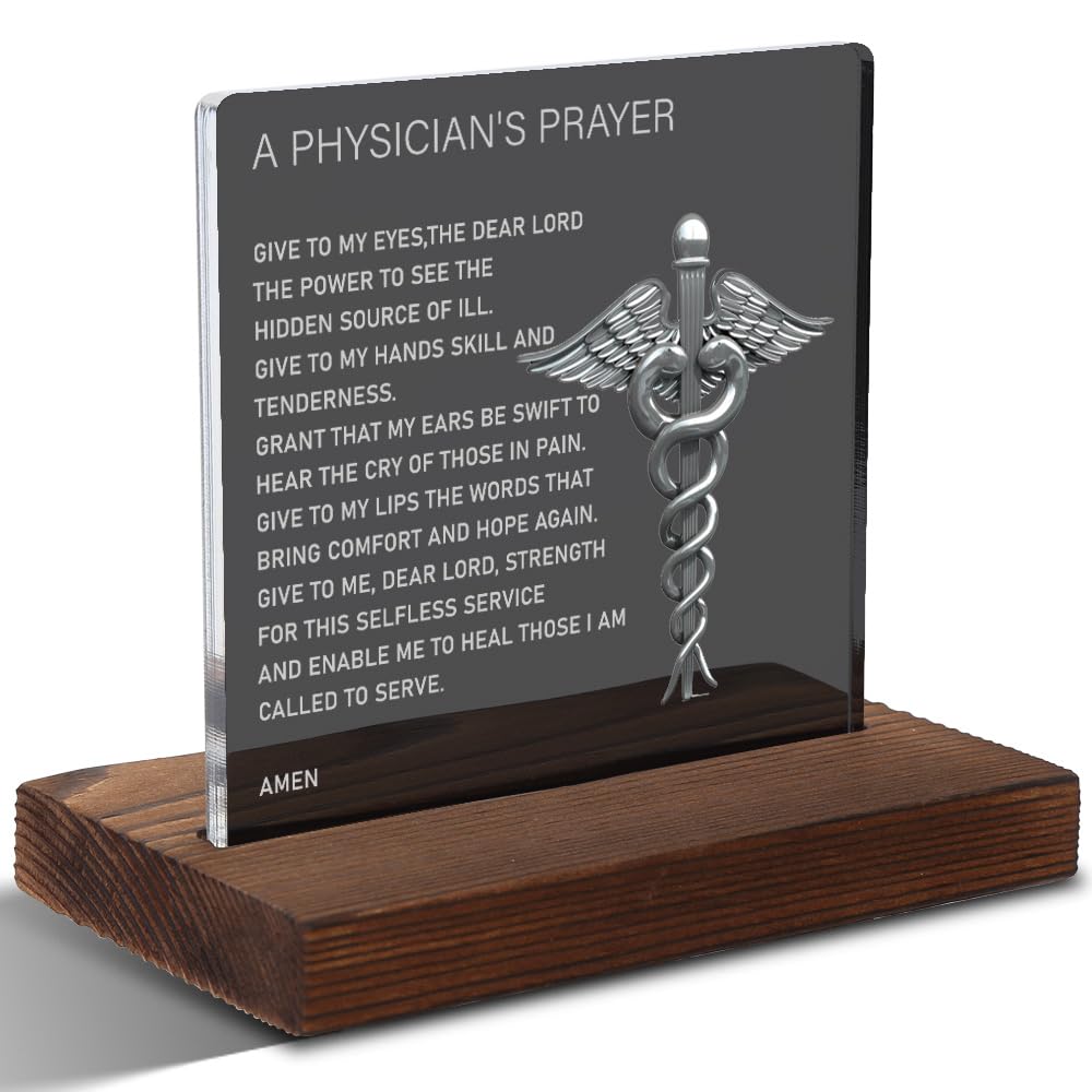 Physicians Prayer Plaques, Physicians Gifts, Medical School Graduation Gifts, Doctors Prayer Gifts, Modern Acrylic Desk Plaque w