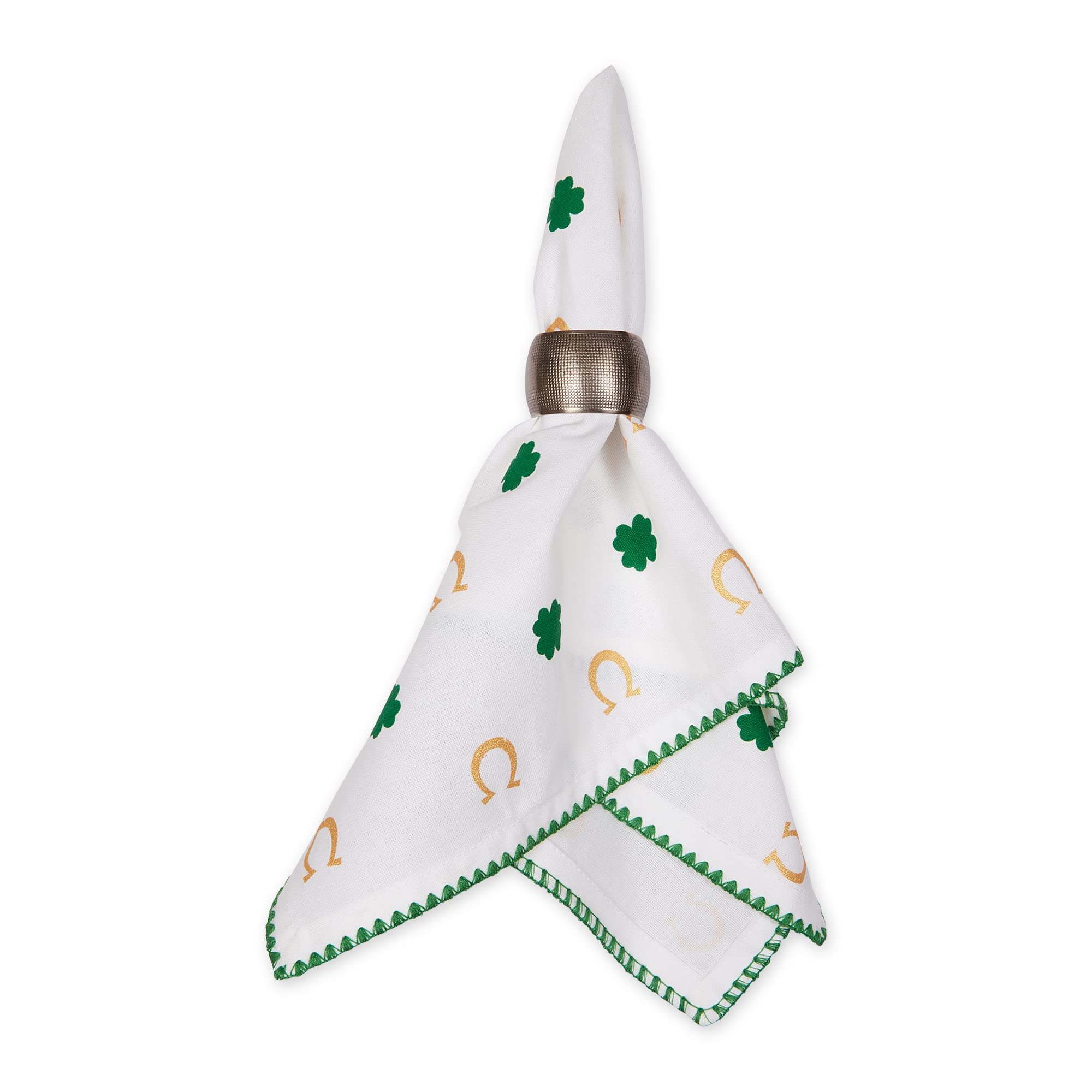 CLOVER HORSESHOE PRINTED NAPKIN SET/4