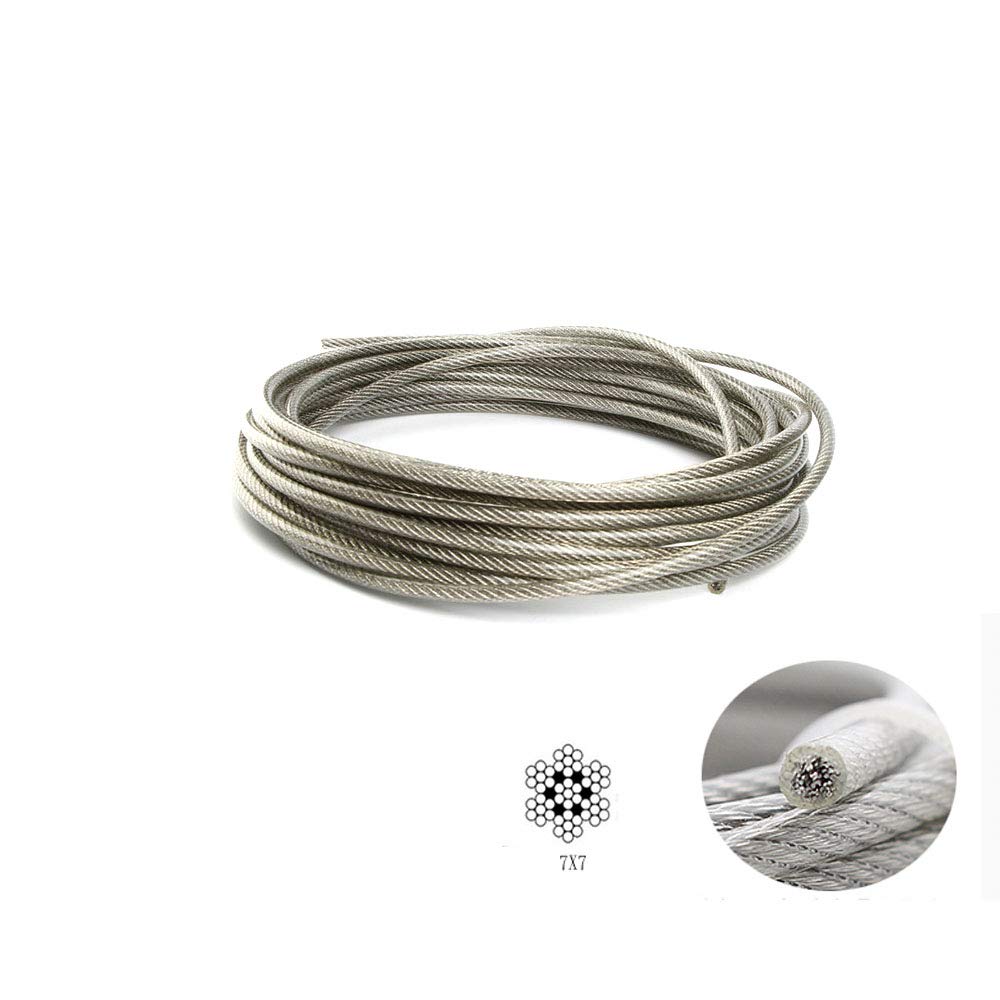Outdoor/Indoor Clothesline, Stainless Steel Clothesline Wire Outdoor Cable Wire Rope Laundry Hanging Drying With Tightener Syste