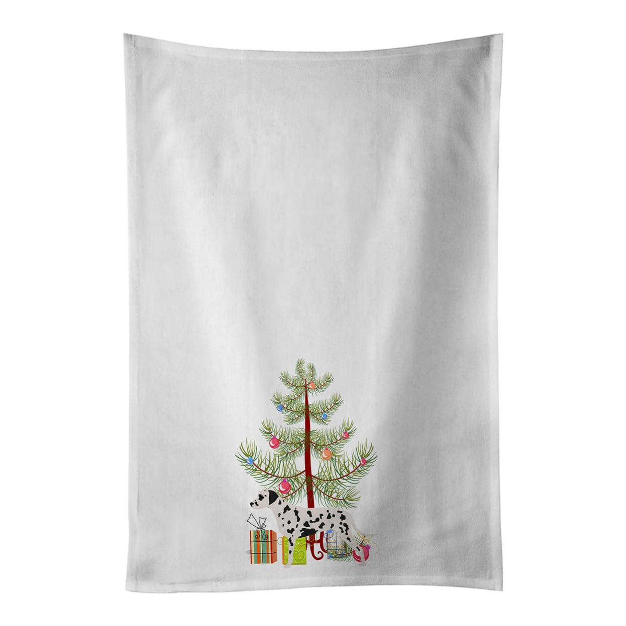 Dalmatian Merry Christmas Tree White Kitchen Towel Set of 2