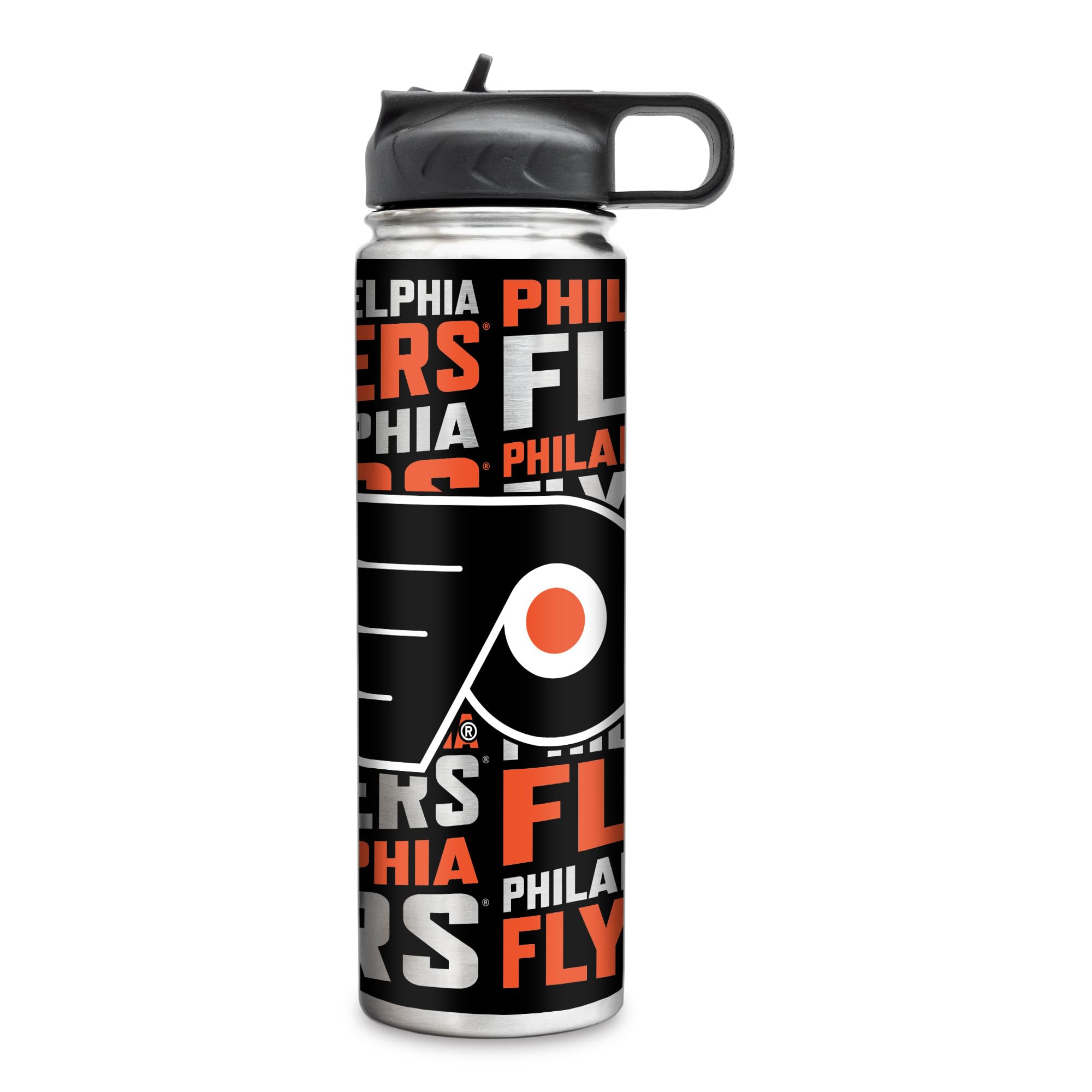 Rico Industries NHL Hockey Philadelphia Flyers 22oz Stainless Steel Tumbler with Lid - Great For Coffee, Tea, Water or Cocktails