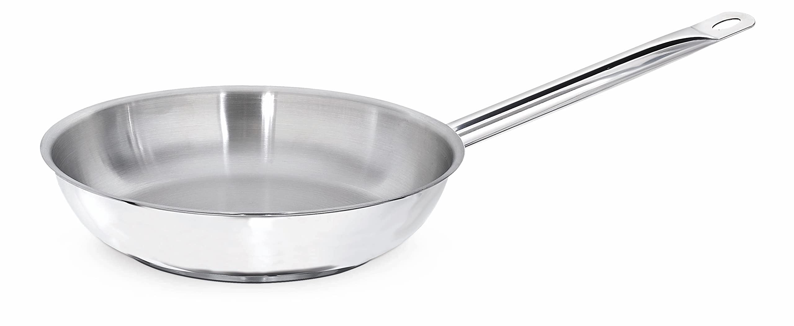 Kapp Frying Pan/Triply Stainless Steel Skillet/Fry Pan With Long And Stay Cool Handle, 9.4 Inch, Silver