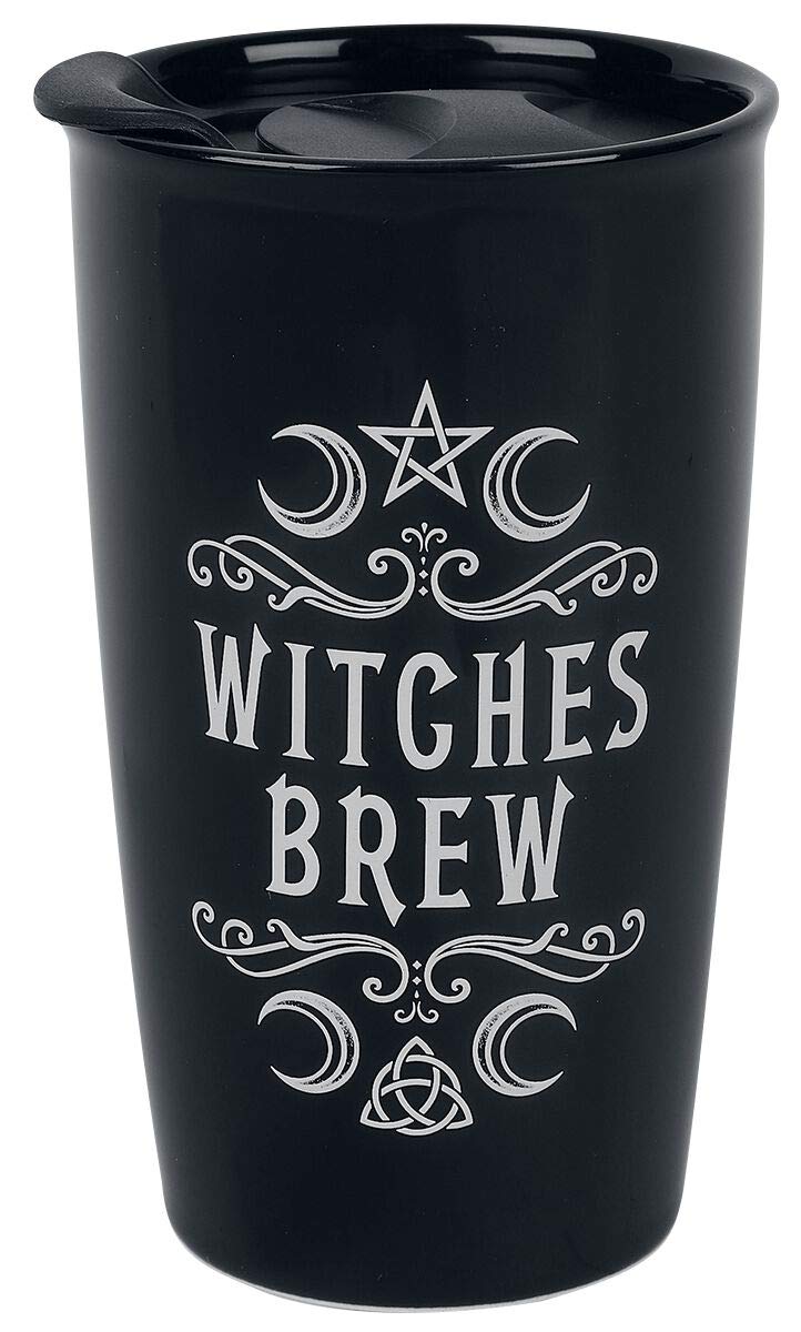 Alchemy Gothic The Vault Crescent Witches Brew Double Walled Ceramic Coffee Mug