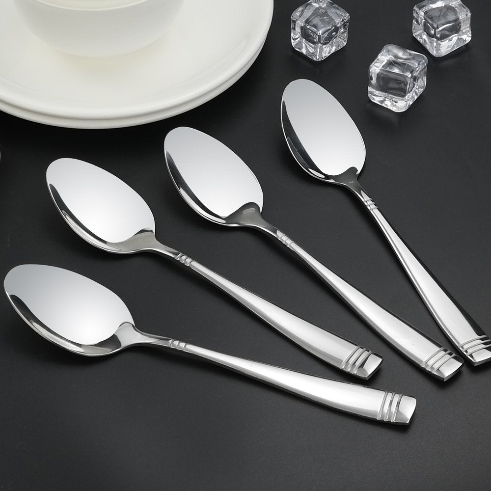 Obstnny Stainless Steel Dinner Spoons, 8-Inch, Set Of 12