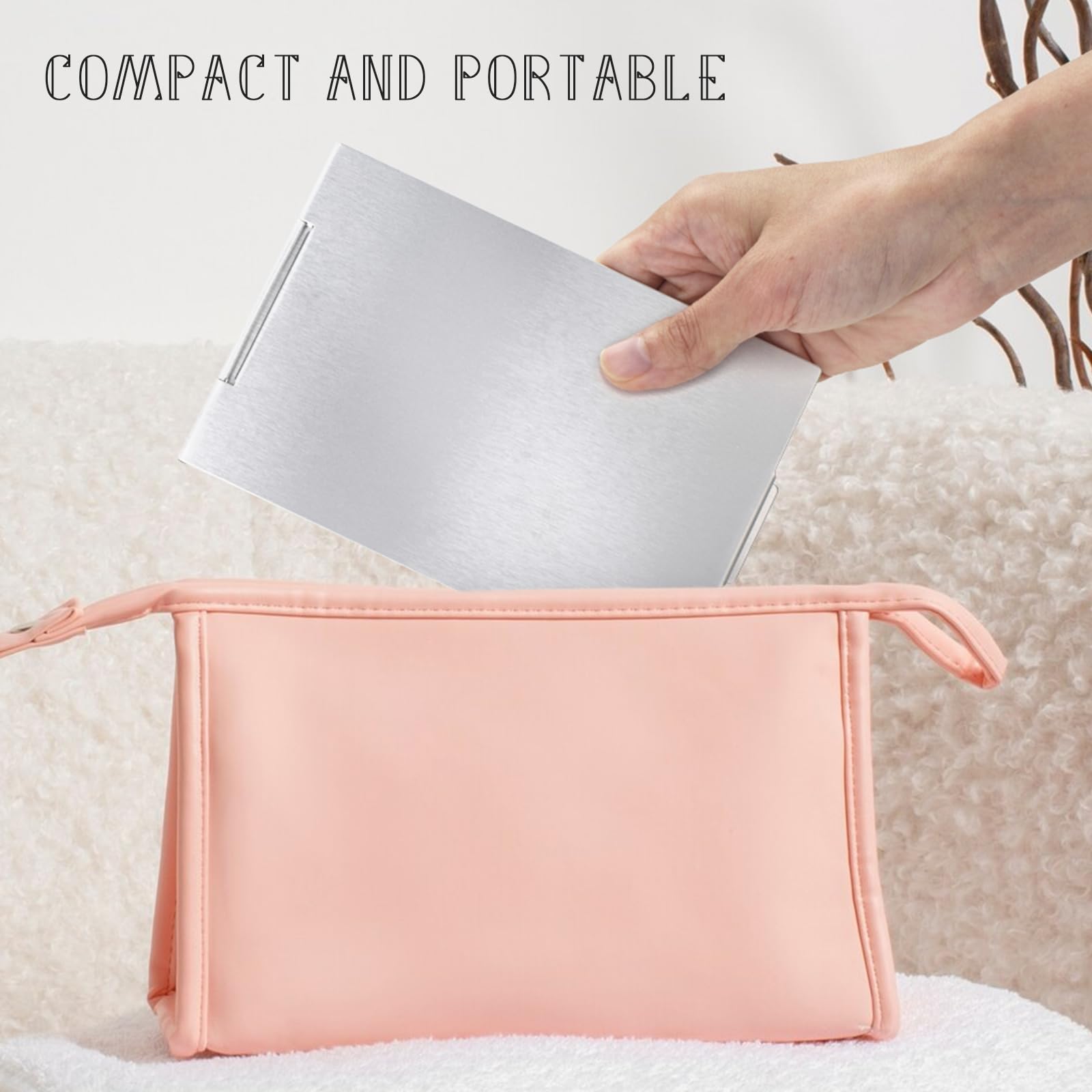 G2Plus Portable Folding Vanity Mirror, Single Side Travel Shower Shaving Mirror, 5.9'' X 3.94'' X 0.1'' Small Folding Mirror For