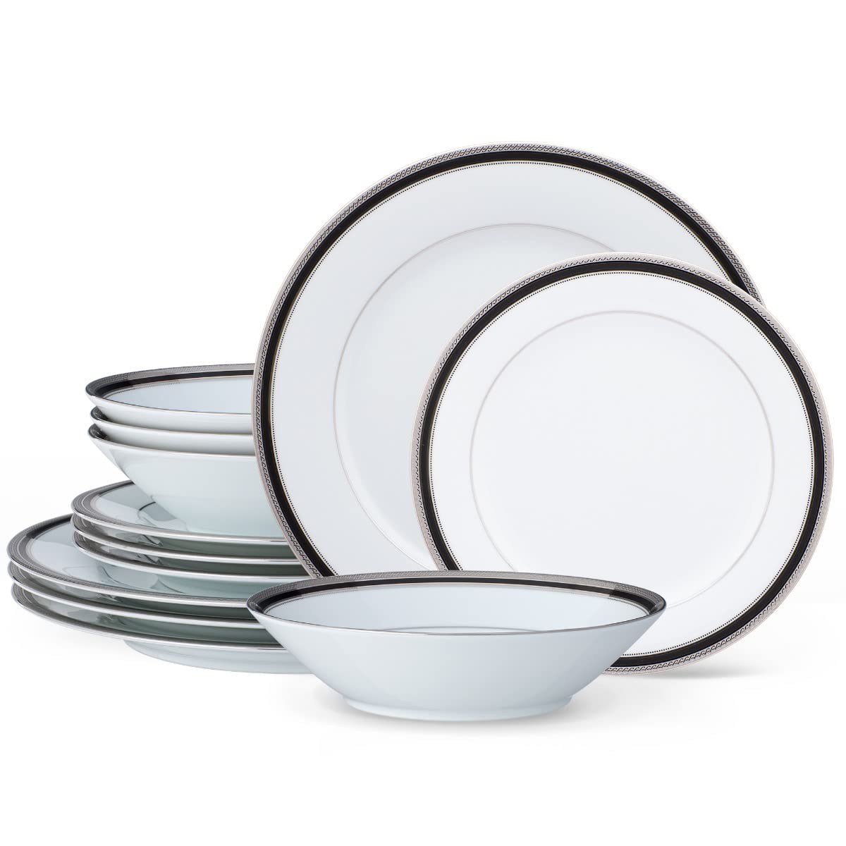 Noritake Austin Platinum 12-Piece Dinnerware Set, Service for 4