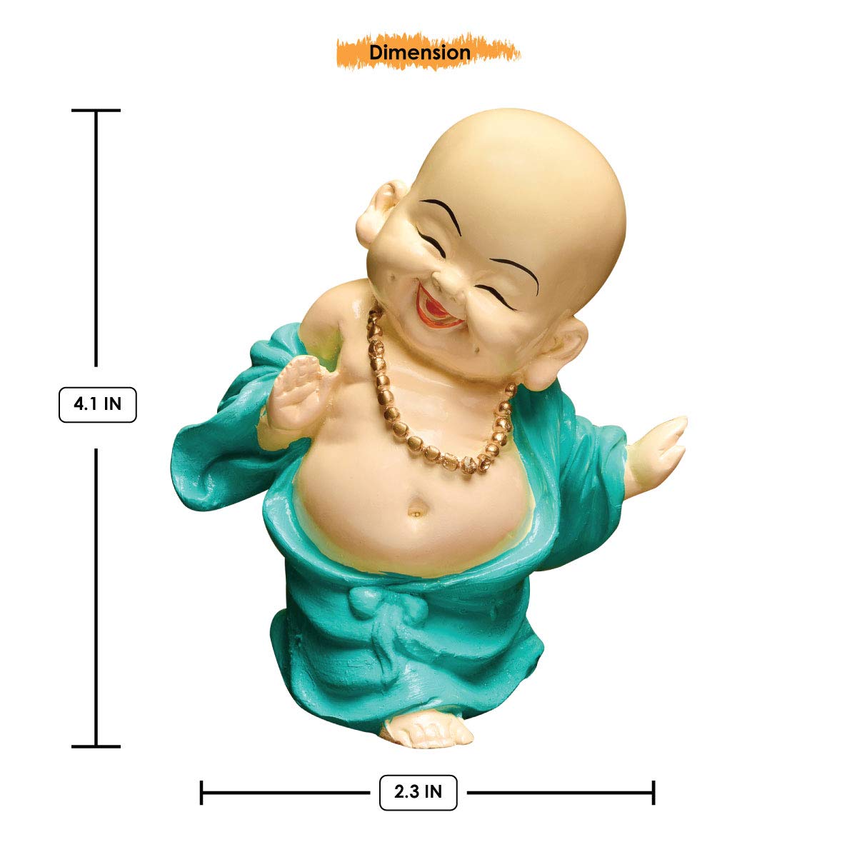 Karigaari India Handcrafted Set of 3 Resine Little Sitting & Dancing Buddha Showpiece | Buddha Idols for Home Decor