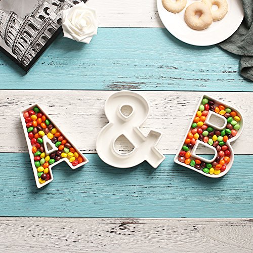 Coffeezone Name Plates Small Letter Dishes For Candy And Nuts, Home Decoration For Party (Letter A)
