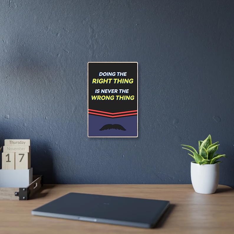 Flinelife Doing The Right Thing is Never The Wrong Thing Metal Sign, 12 x 8, Believe Motivational Wall Art Decor - Perfect for F