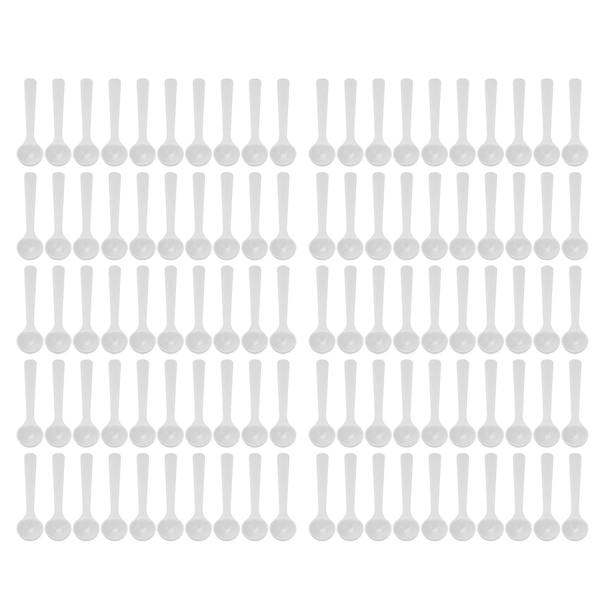 Measuring Spoons, 100Pcs 2Ml/1G Plastic Measuring Spoons Set, Long Handle Scoop, Small Tablespoon Measurement Spoon Set, Shatter