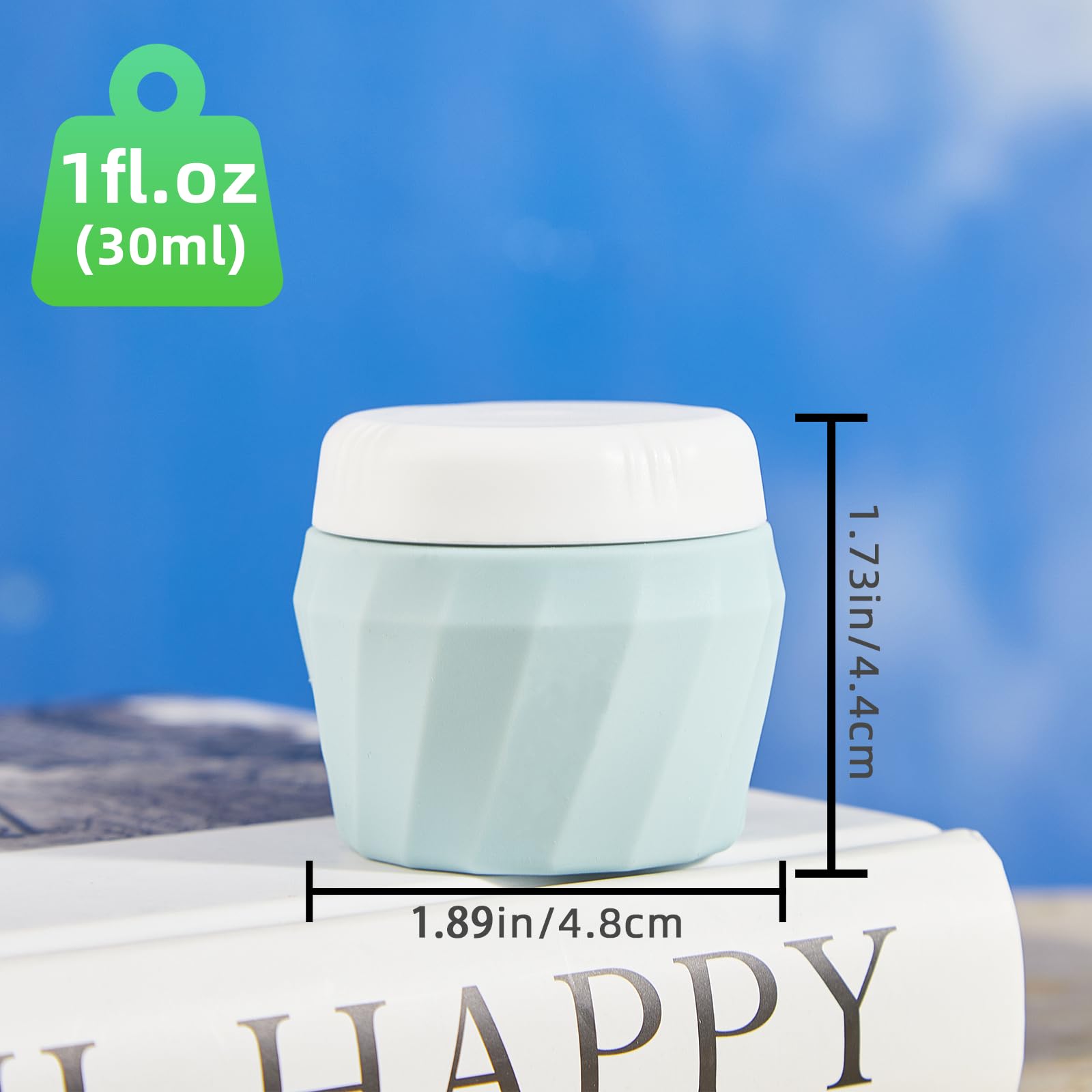 Silevoler Travel Containers For Toiletries, Premium Silicone Cosmetic Cream Jars, 1Oz Tsa Approved Leak-Proof Refillable Travel