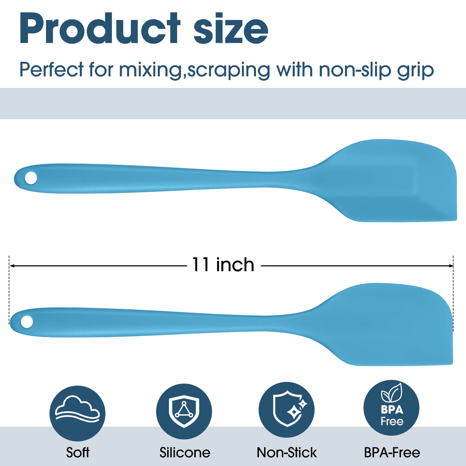 Irenare 30 Pcs Silicone Spatulas 11 Inch Large Rubber Spatulas Heat Resistant Spatulas Non Stick Flexible Scrapers Baking Mixing