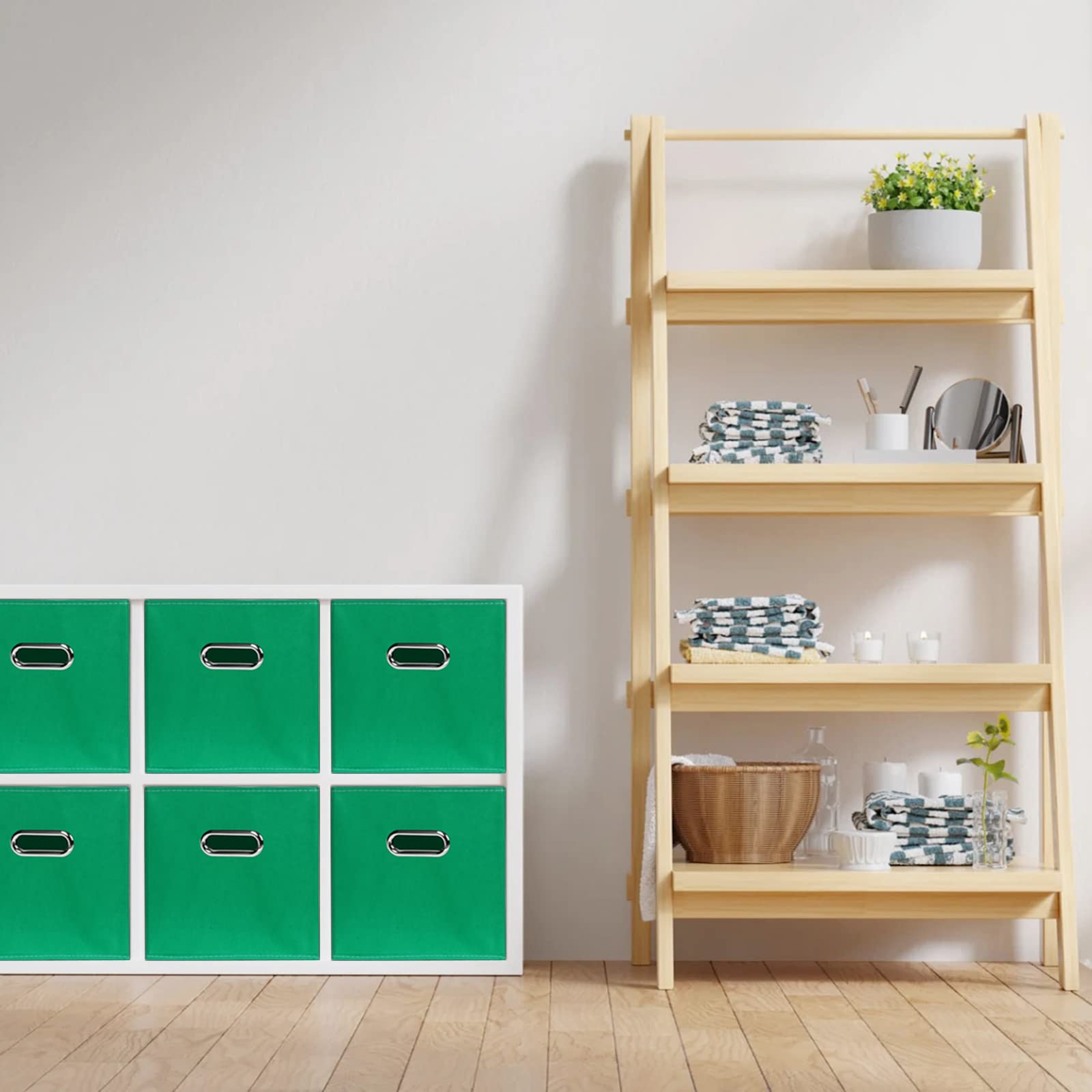 Sevendome Fabric Storage Bins,13 Inch Cube Organizer Bins ,Fabric Organizer Bins Foldable Storage Bins Basket With Dual Handles