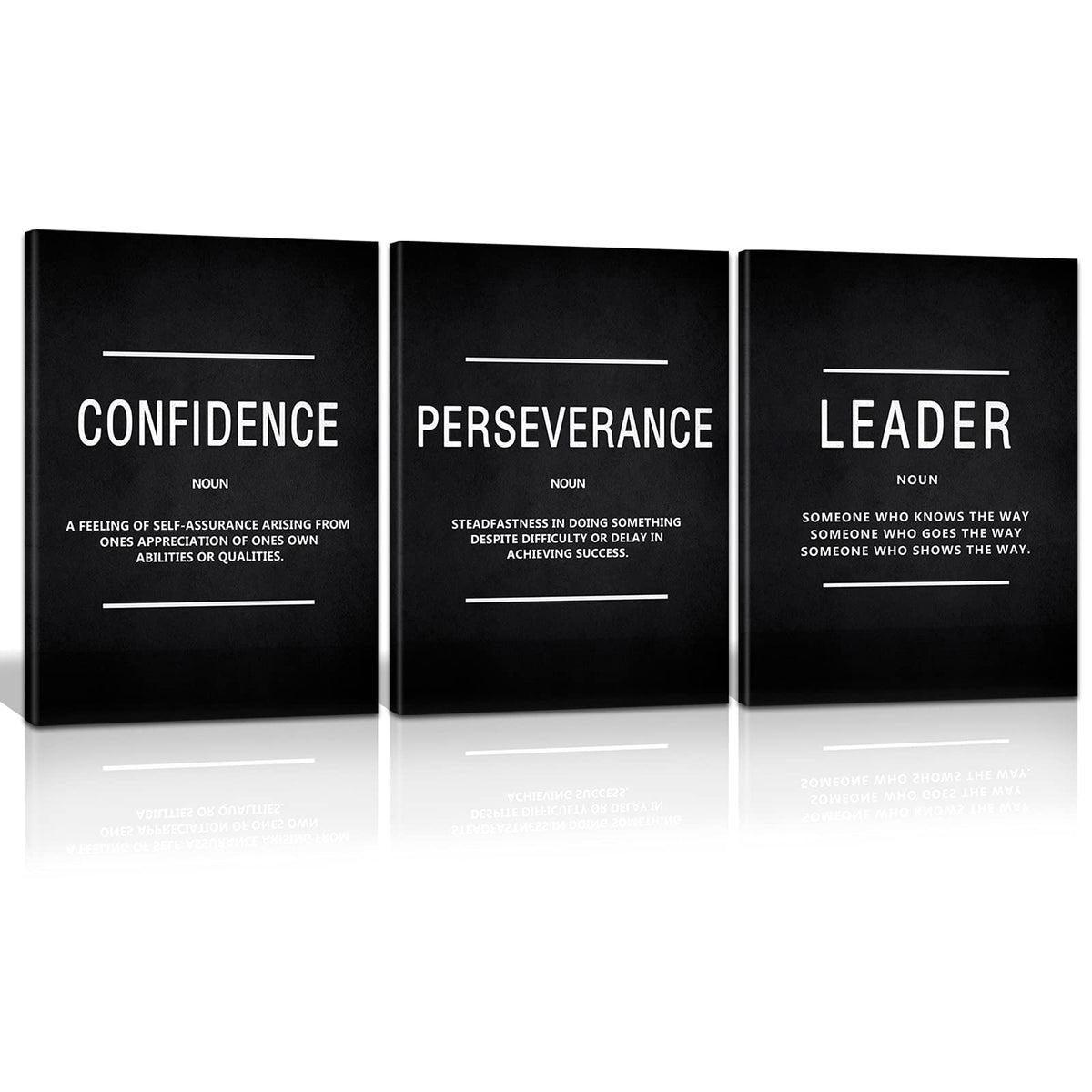 Huado Motivational Canvas Wall Art, Leader Confidence Perseverance Office Wall Decor Framed Inspirational Prints Quotes For Offi