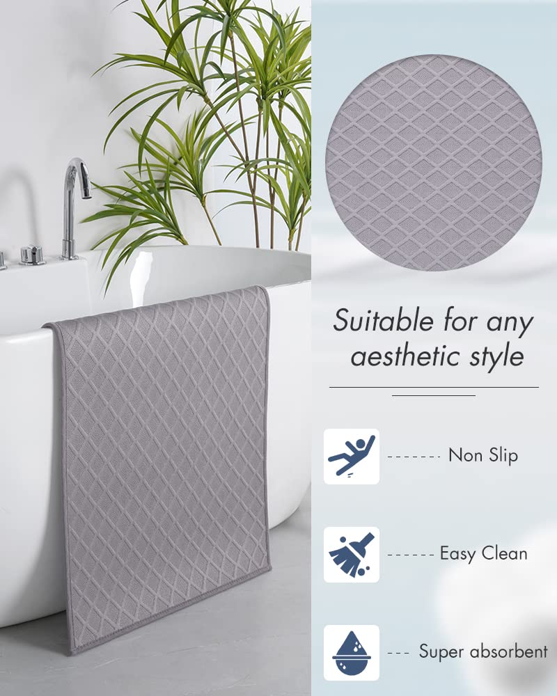 Amoami Bath-Mat,Ultra Thin Bathroom Rugs Runner,Rubber Backed Bath Mats For Bathroom Non Slip,Absorbent Bath Rug For Bathroom Fl