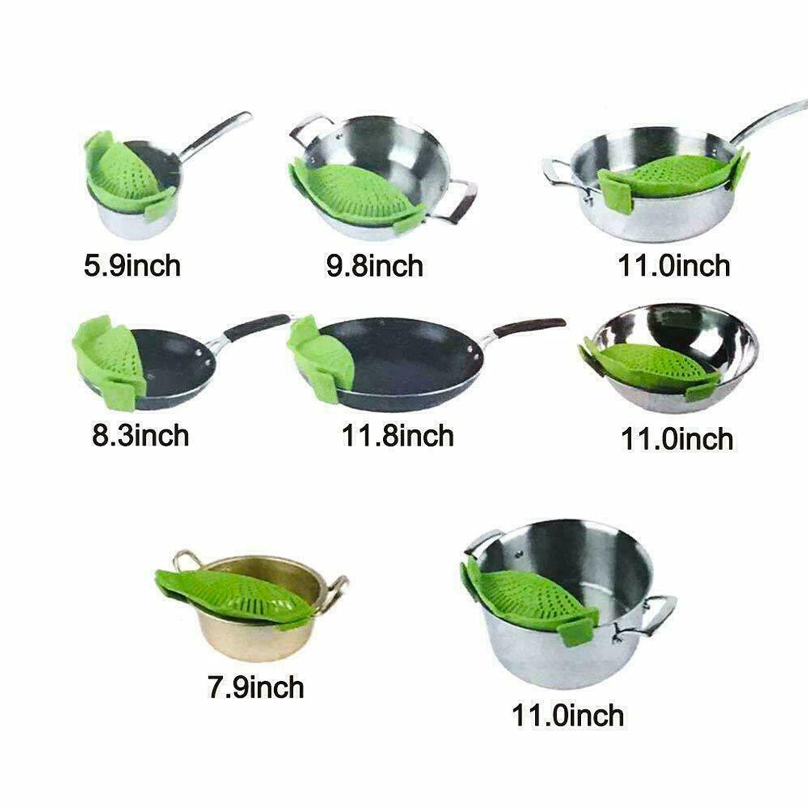 2 Pcs Clip On Strainer, Pot Strainer For Pasta Meat Vegetables Fruit, Silicone Strainer - Fit All Pots Bowls.
