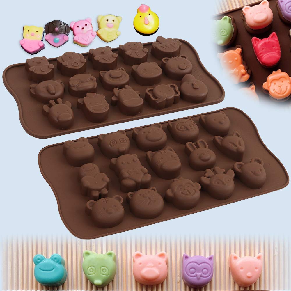 Cozihom Diverse Animal Silicone Chocolate Making Molds, Food Grade Silicone For Chocolate, Candy, Ice Cube, Dog Treats. 4 Pcs