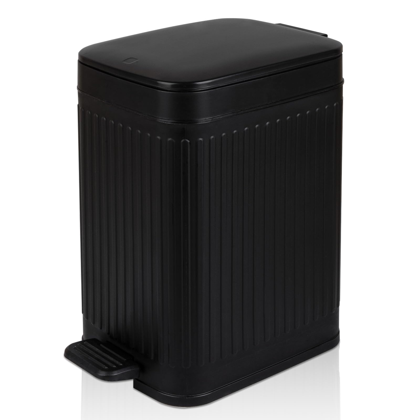 rejomiik Small Bathroom Trash Can with Lid Slim Soft Close Garbage Can Step Wastebasket Container Trash Bin for Office Bedroom K