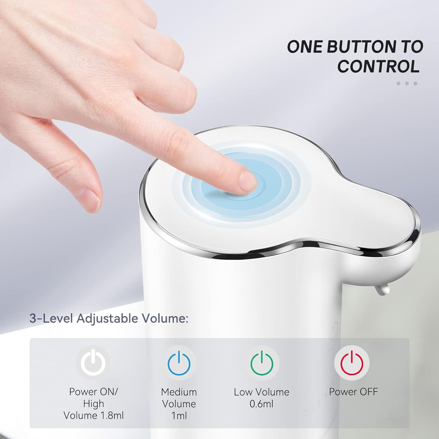 Secura Foaming Soap Dispenser, 10Oz/300Ml Touchless Automatic Soap Dispenser With Adjustable Volume Control, Rechargeable Hands