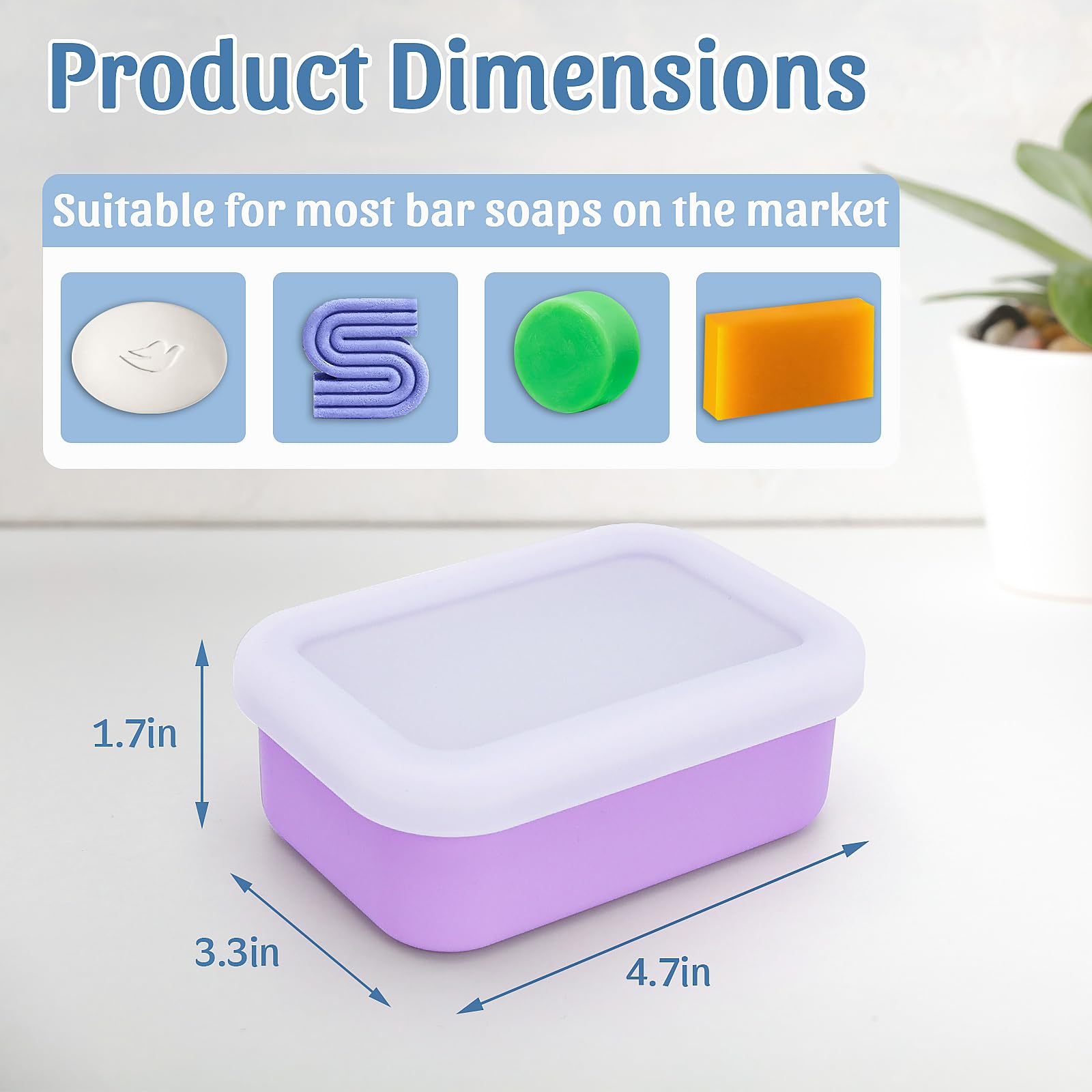 Ozner Enhanced Leak Proof Travel Soap Case, Silicone Travel Soap Holder With Drainage Pad, Compact Shampoo Bar Travel Case, Shat