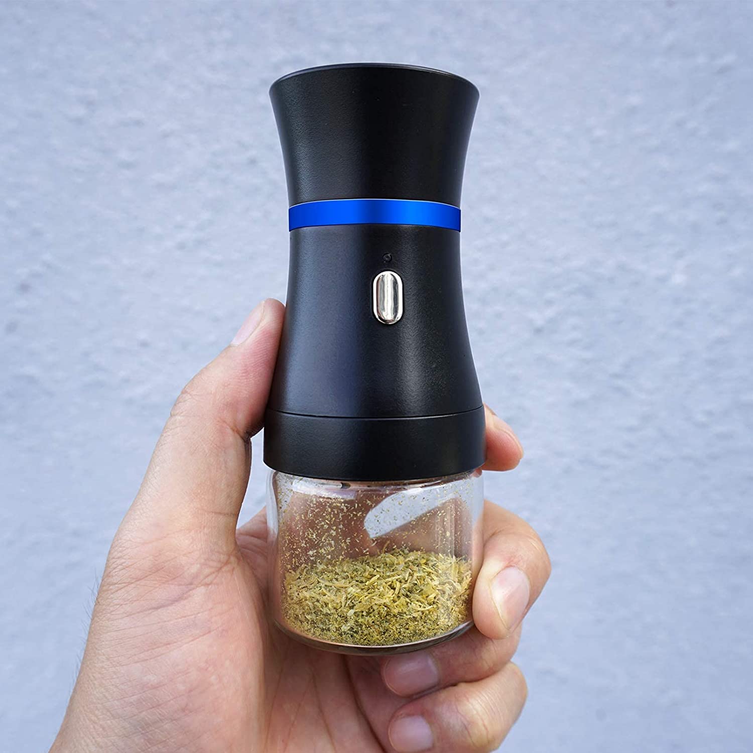 Spacenight Electric Herb Grinder Compact For Flower Buds, Usb-Rechargeable, 2Pcs 1.7Oz Glass Herb Chamber - Ideal For Everyday C