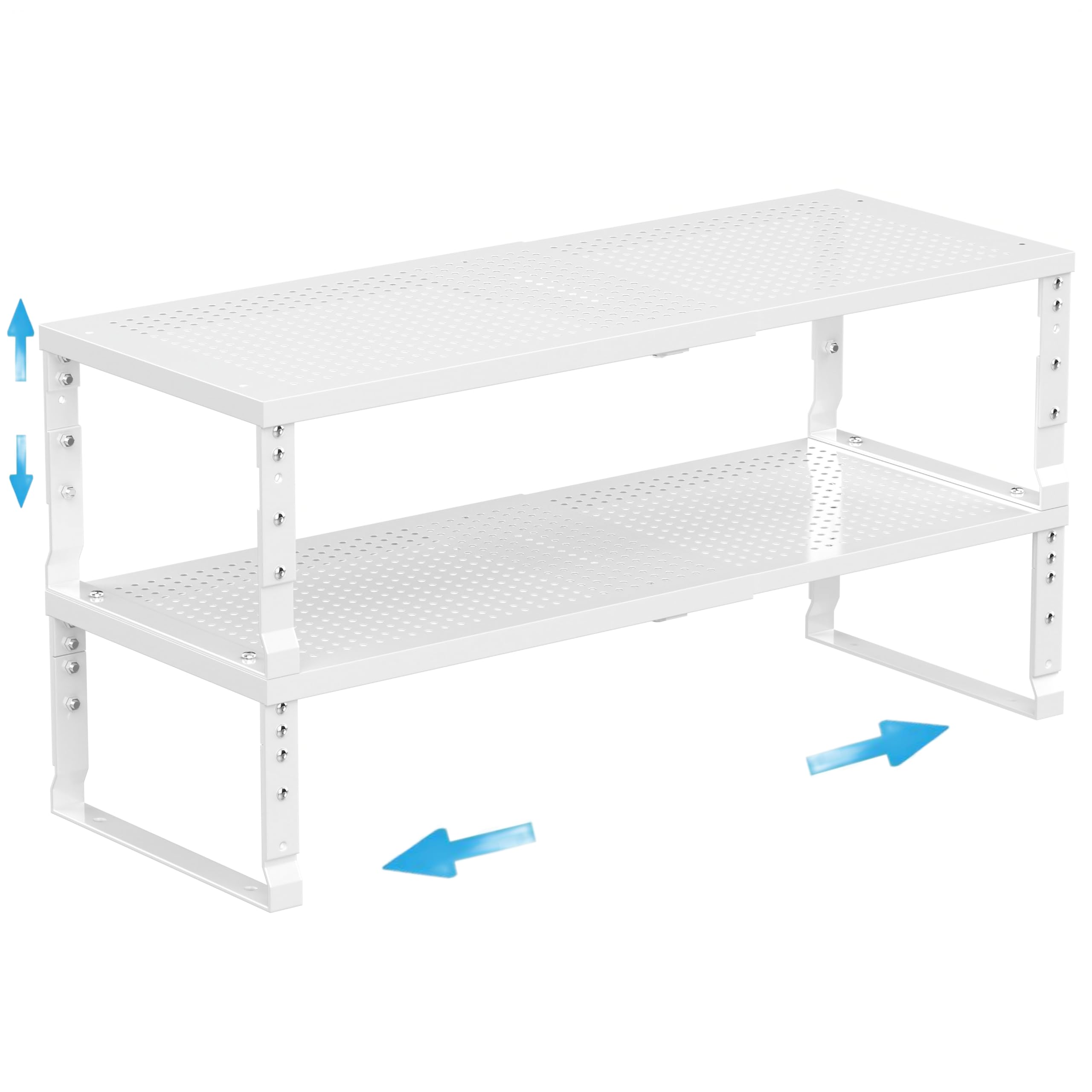 Wobmmi Expandable Spice Rack Kitchen Cabinet Shelf Organizer, Stackable Storage Shelves Rack, Adjustable Counter Shelf for Cabin