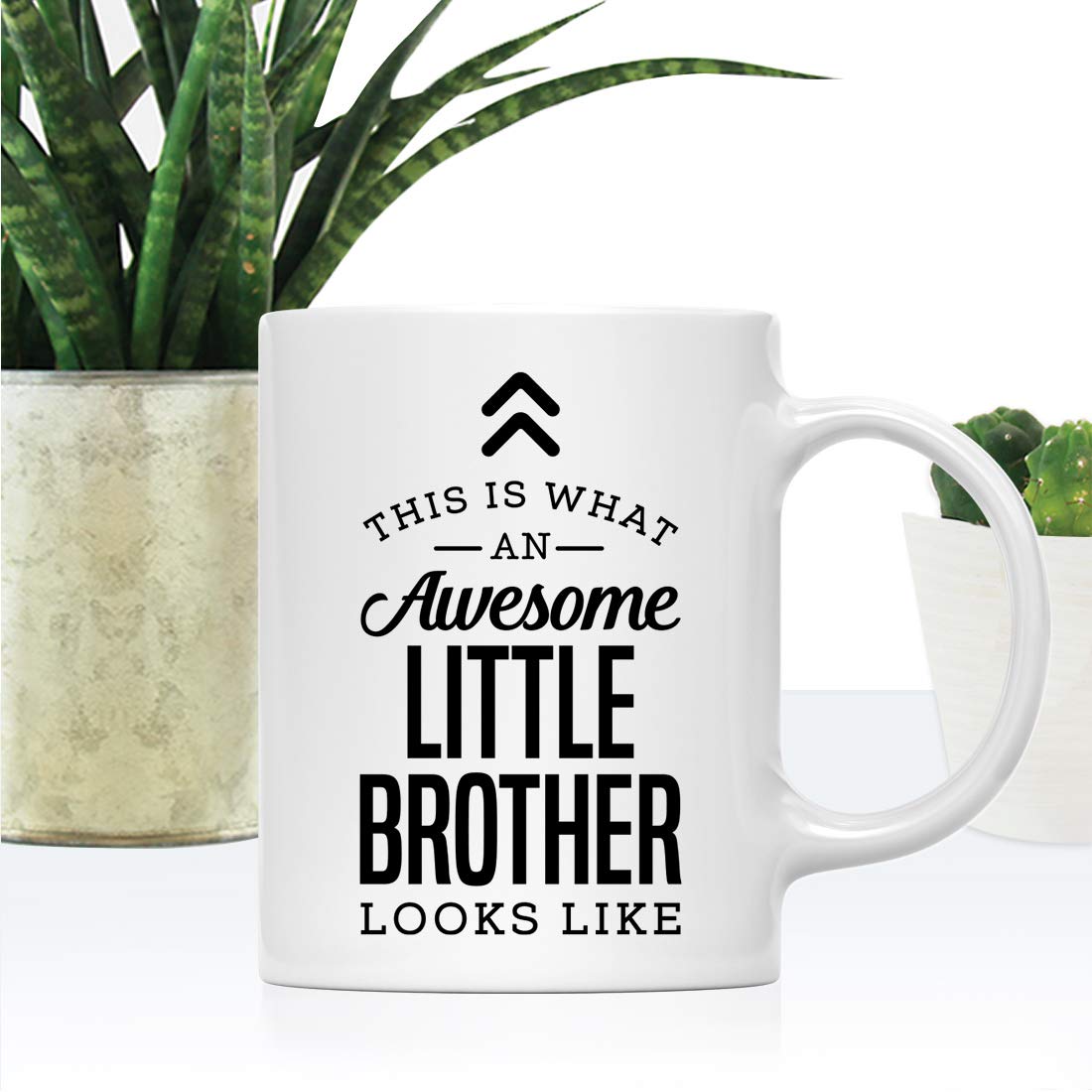 Andaz Press 11oz. Ceramic Coffee Tea Mug Gift, This is What an Awesome Little Brother Looks Like, 1-Pack, Birthday Gift Ideas Co