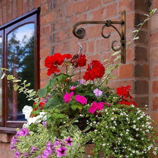 SYSI HOME Iron Antique Chrome Polish Handmade Wall Lantern/Diya Hanger - Utility Crafts Garden Home Dcor Product (Black Golden)