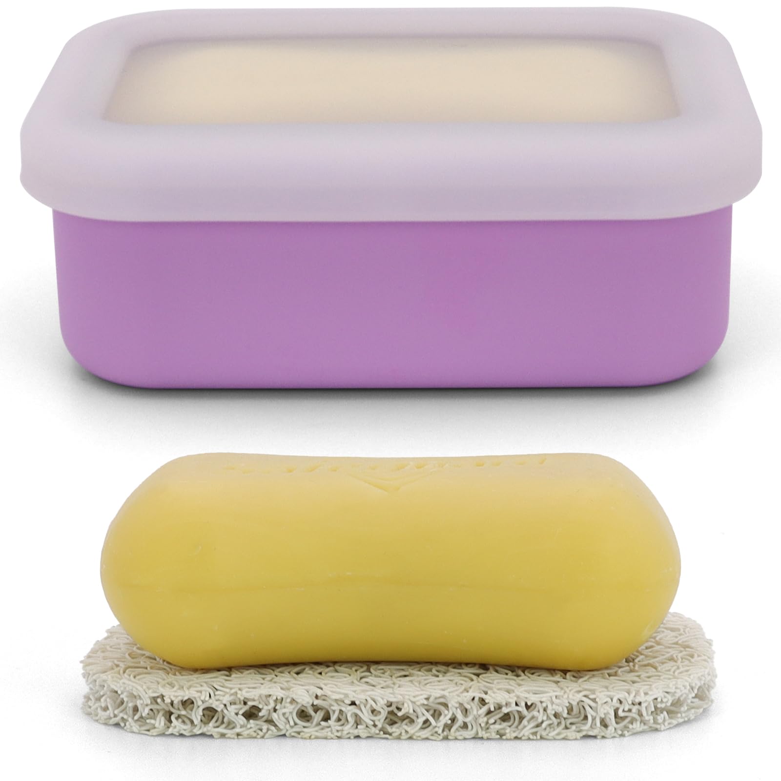 Aimaiaimai Enhanced Leak Proof Travel Soap Container, Compact Silicone Travel Soap Holder With Drainage Pad, Shampoo Bar Travel