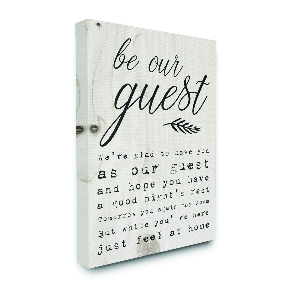 Stupell Industries Be Our Guest Poem Cursive Canvas Wall Art, 24 X 30, Design By Artist Daphne Polselli