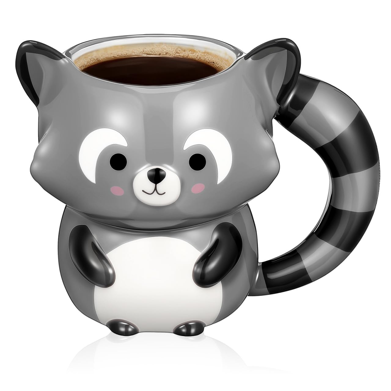 Hemoton Raccoon Coffee Cup Ceramic Beverage Cup Adorable Animal Water for Tea Milk Hot or Cold Drinks Home Office Restaurant Gif