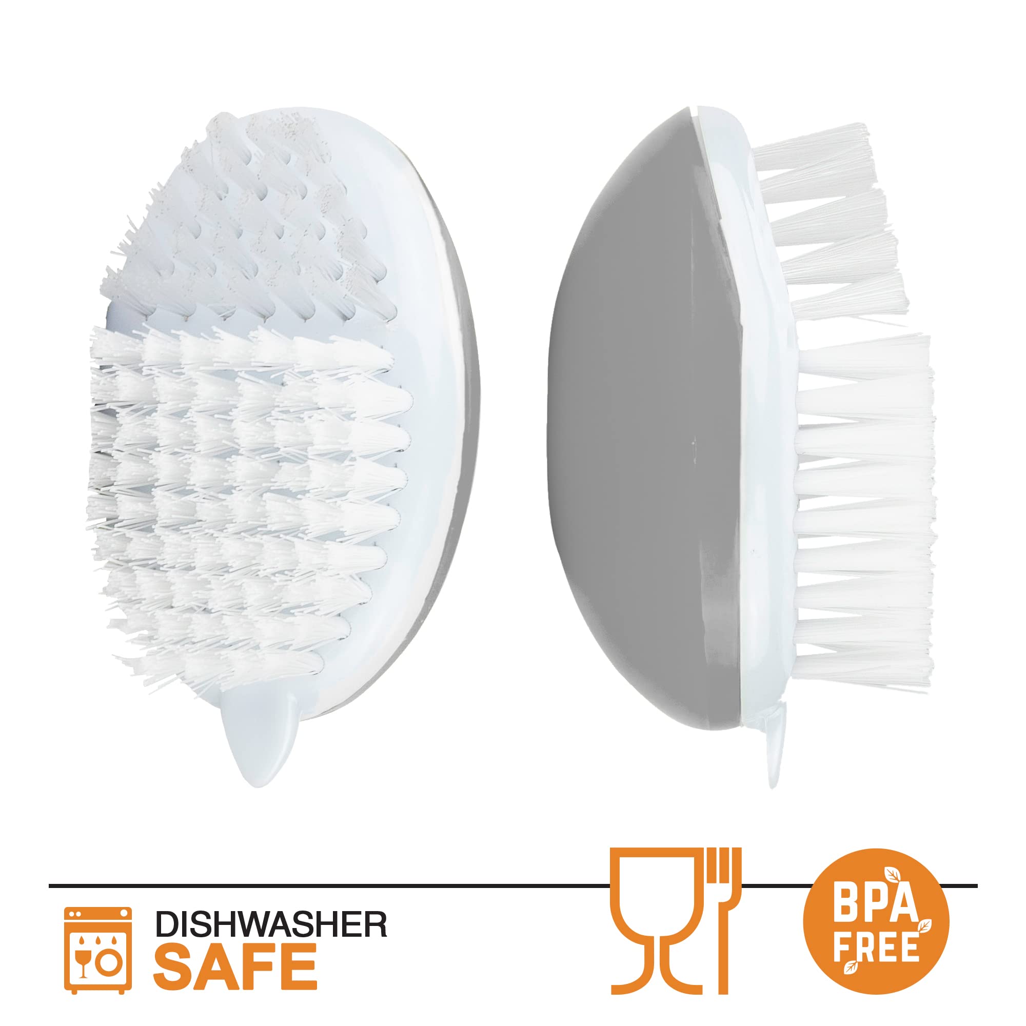 Fruit Brush Vegetable Brush With Stiff And Soft Angled Nylon Bristle Brush (Grey)