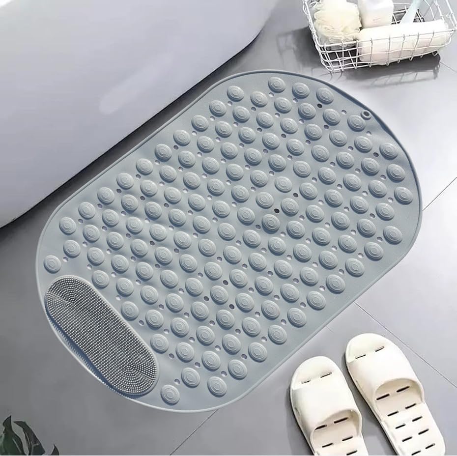 Homecloud Anti Skid Mat For Bathroom Floor Shower Mats For Bathroom Anti Slip With Foot Scrubber Bath Mat Anti Slip With Suction