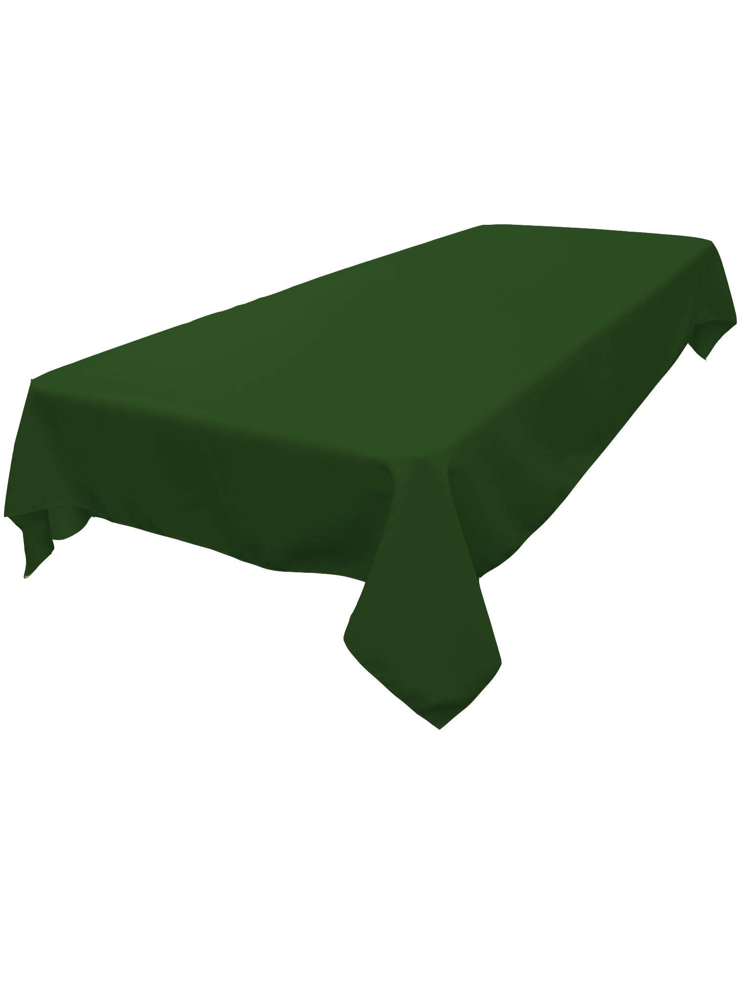 LA Linen Polyester Poplin 60 by 84-Inch Rectangular Tablecloth  Green Emerald