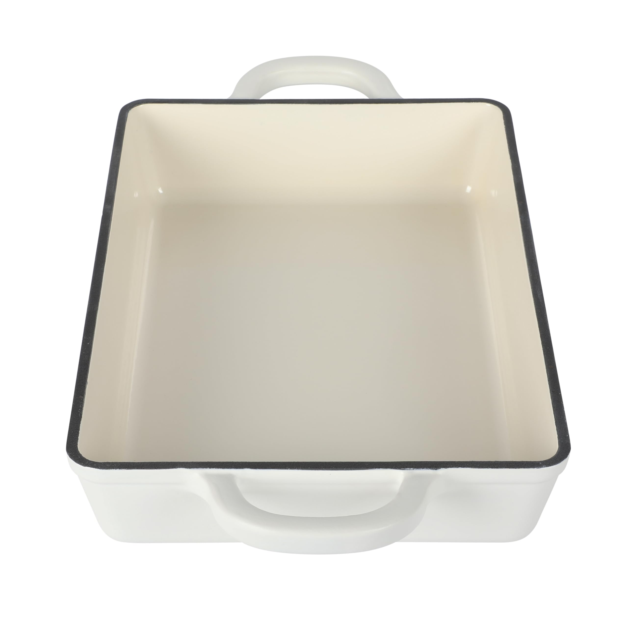 Crock-Pot Artisan 13'' Enameled Cast Iron Lasagna Pan, Matte Linen White