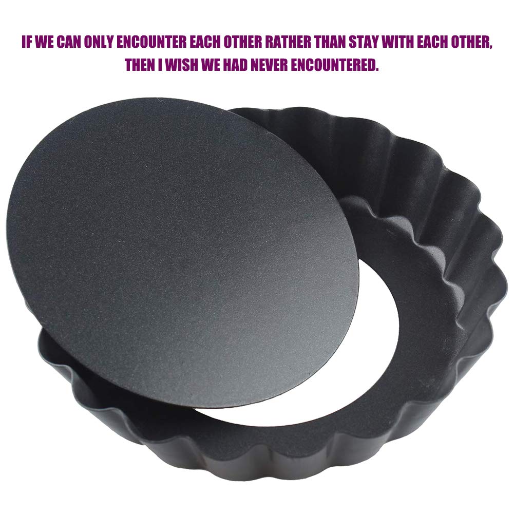 Sktaotao Quiche Pans,Mini Tart Pan With Removable Bottom,Non Stick Small Pie Tins For Baking,4 Inch,Set Of 6 Black